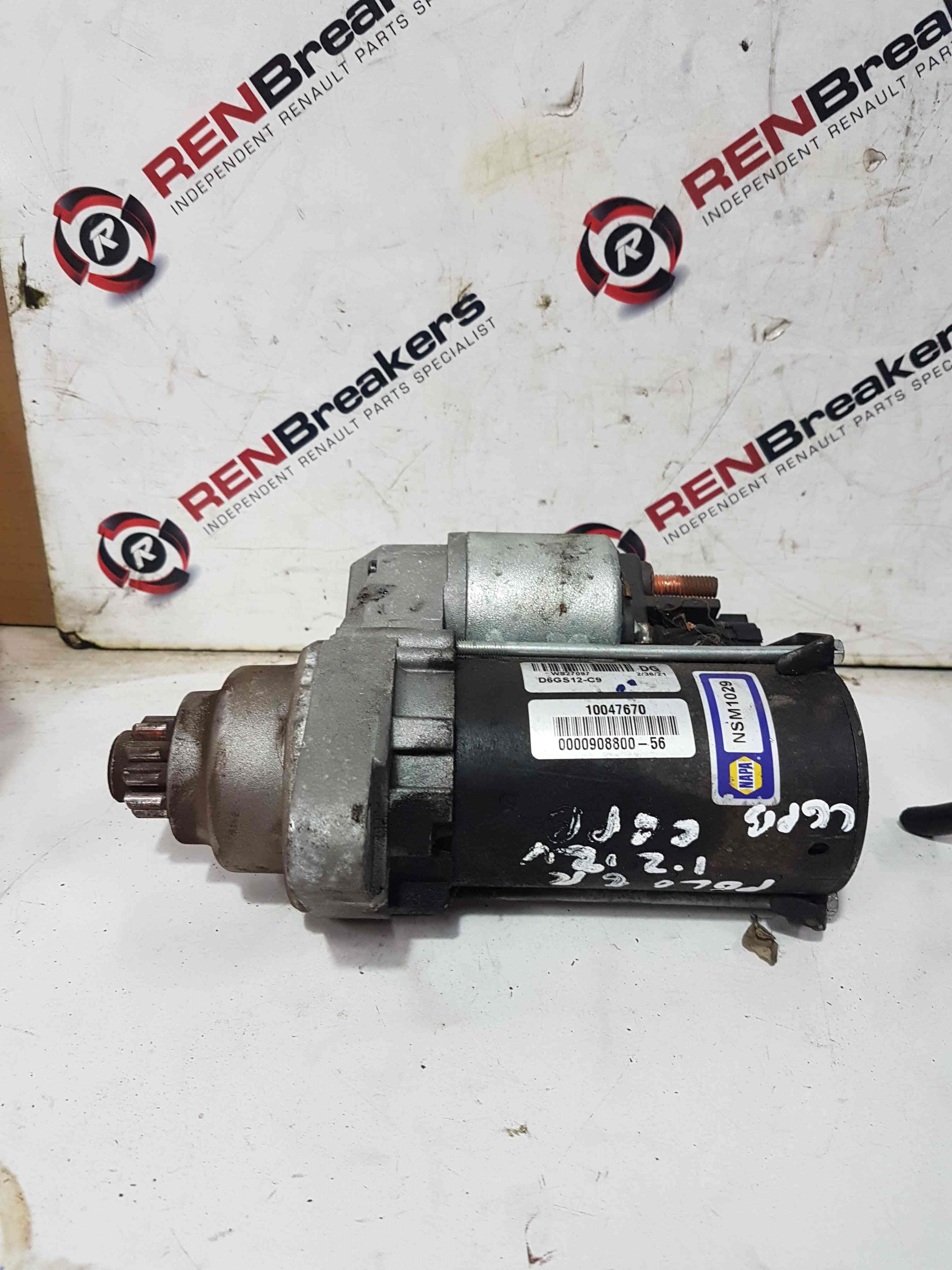 Volkswagen Polo 6R 2009-2014 1.2 12V Starter Motor Starting Cgpb NAPA A/M