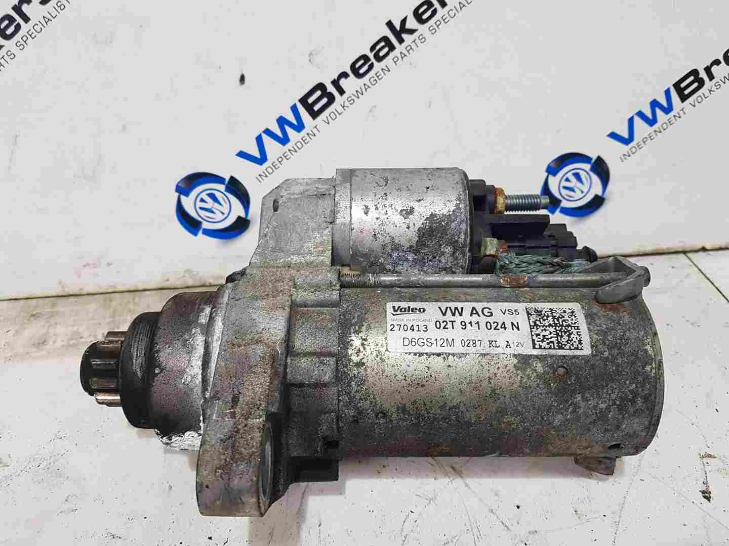 Volkswagen Polo 6R 2009-2014 1.2 TSI Starter Motor Starting 02T911024n