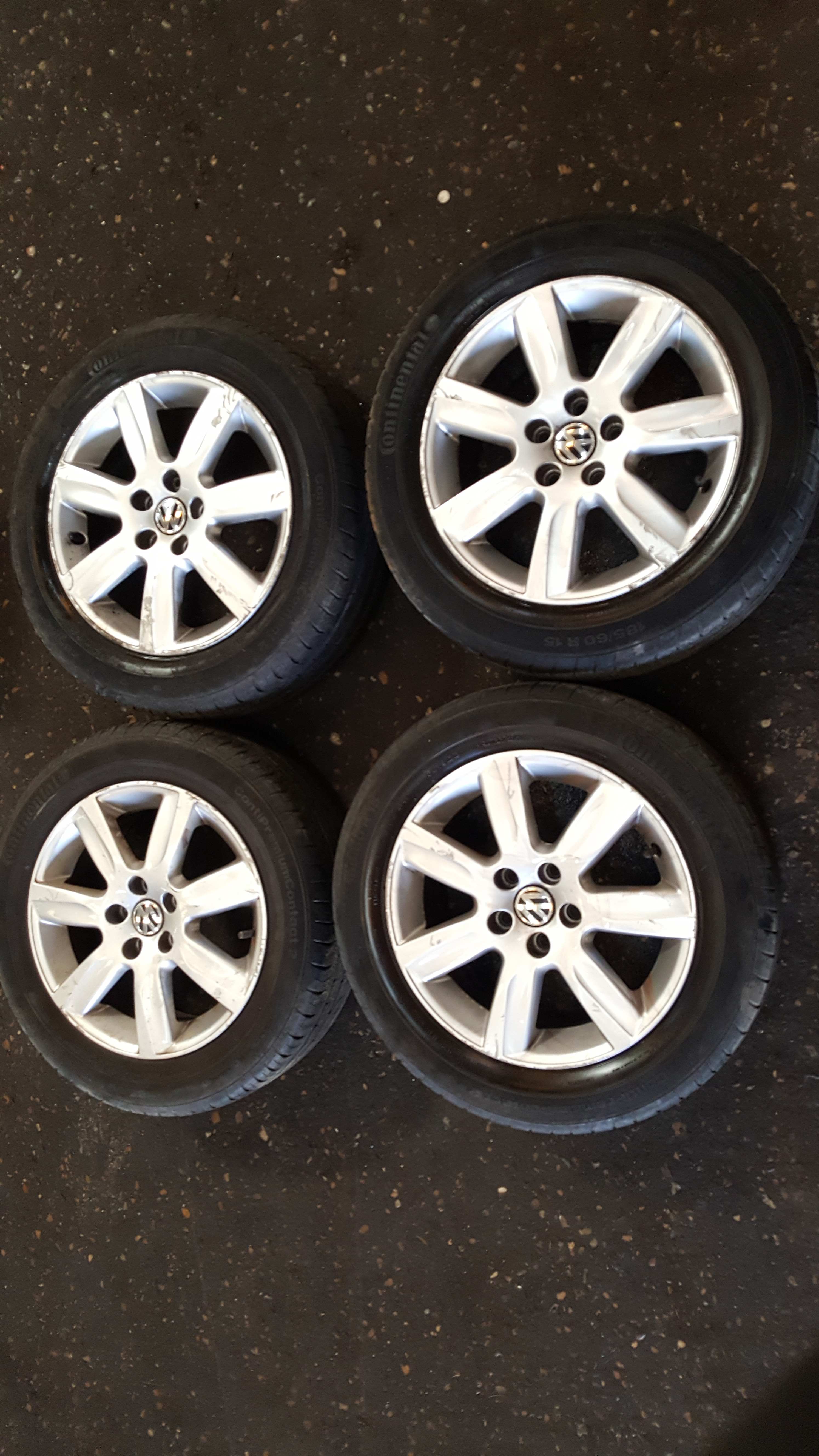 Volkswagen Polo 6R 2009-2014 7 Spoke Alloy Wheels SET X4 15Inch 6R0601025l 3/5