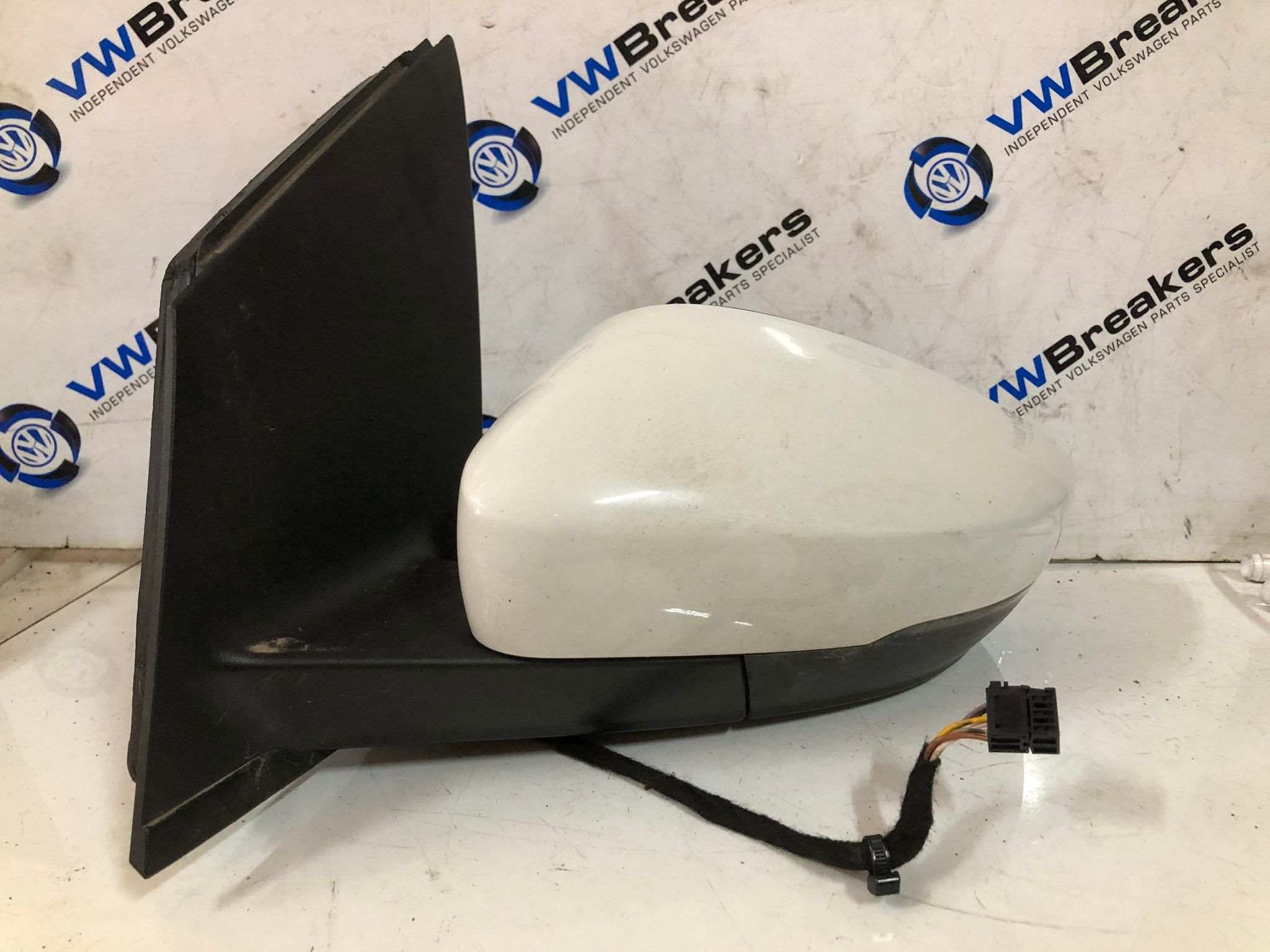 Volkswagen Polo 6R 2009-2014 Drivers OS Wing Mirror White LB9A  6R2857501BF