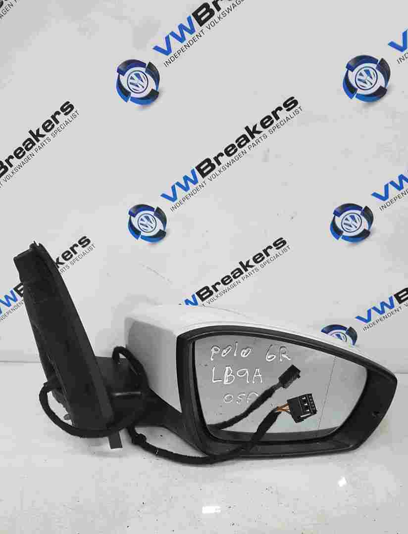Volkswagen Polo 6R 2009-2014 Drivers OS Wing Mirror White LB9A