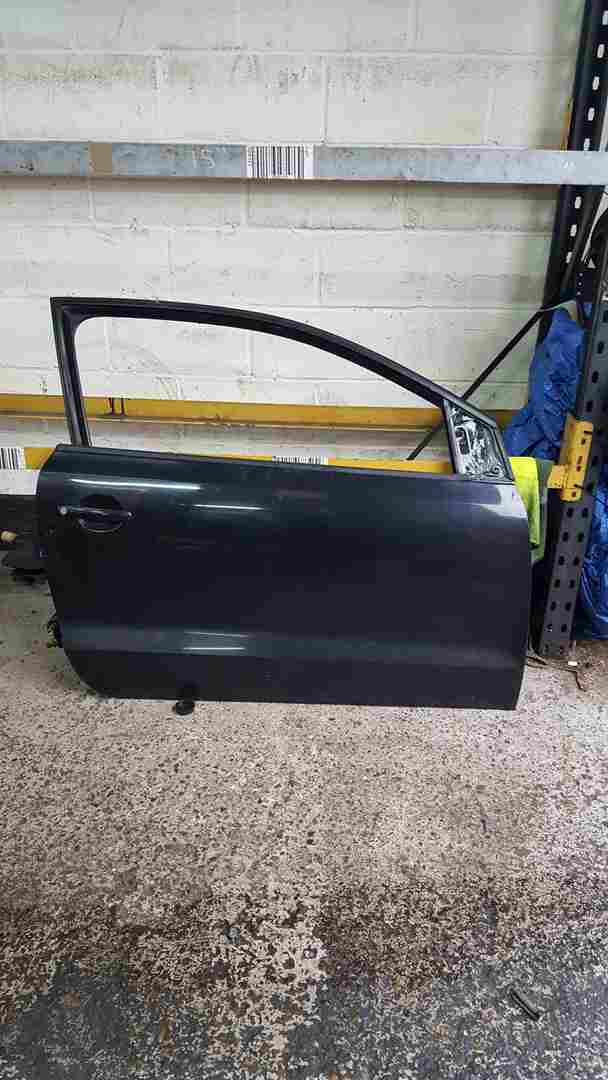 Volkswagen Polo 6R 2009-2014 Drivers OSF Front Door Black 3Dr