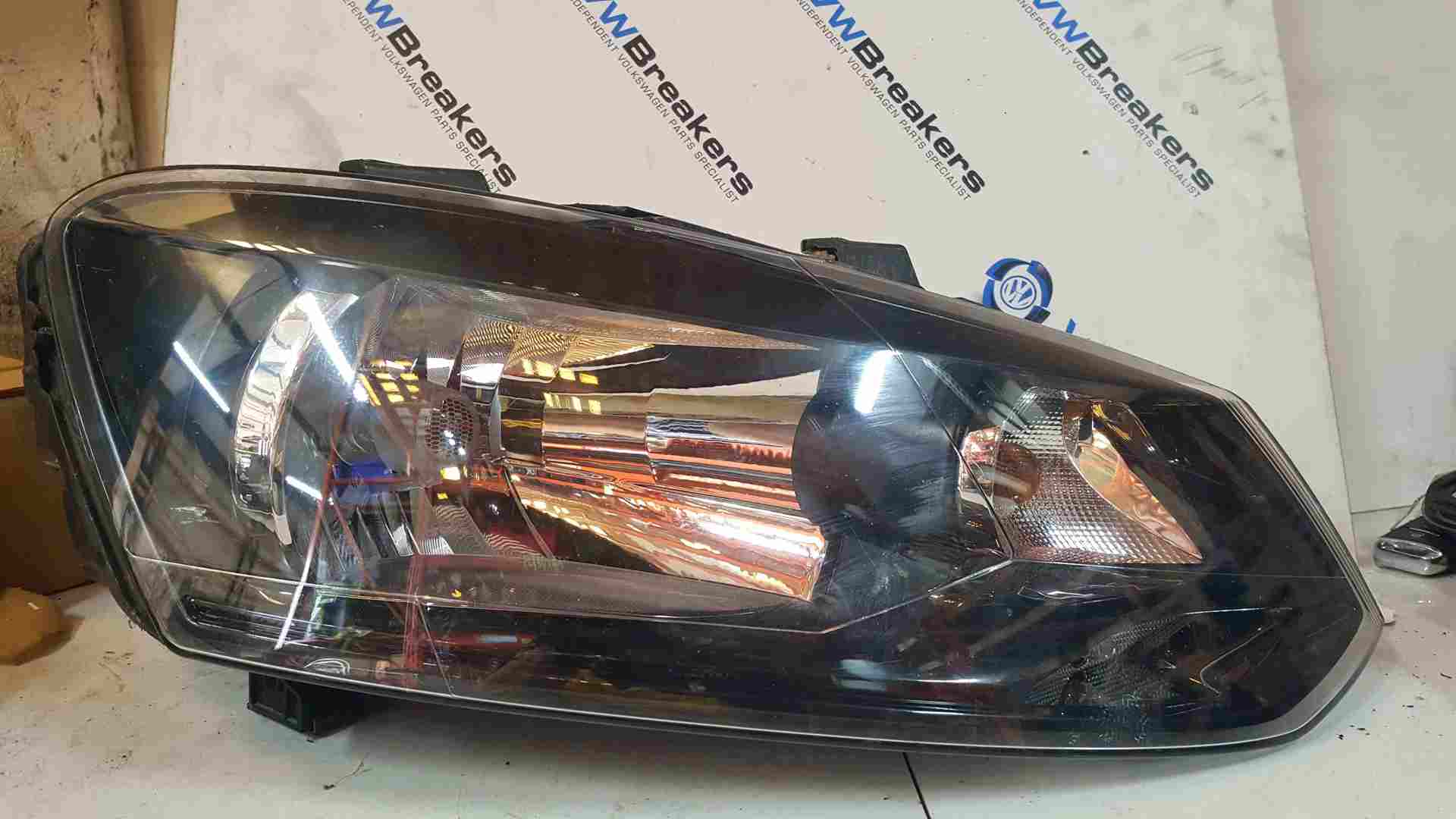 Volkswagen Polo 6R 2009-2014 Drivers OSF Front Headlight Black  6R2941016E