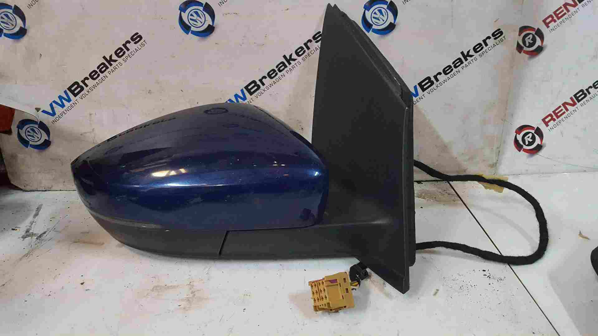 Volkswagen Polo 6R 2009-2014 Drivers Os Wing Mirror Blue Ld5q 
