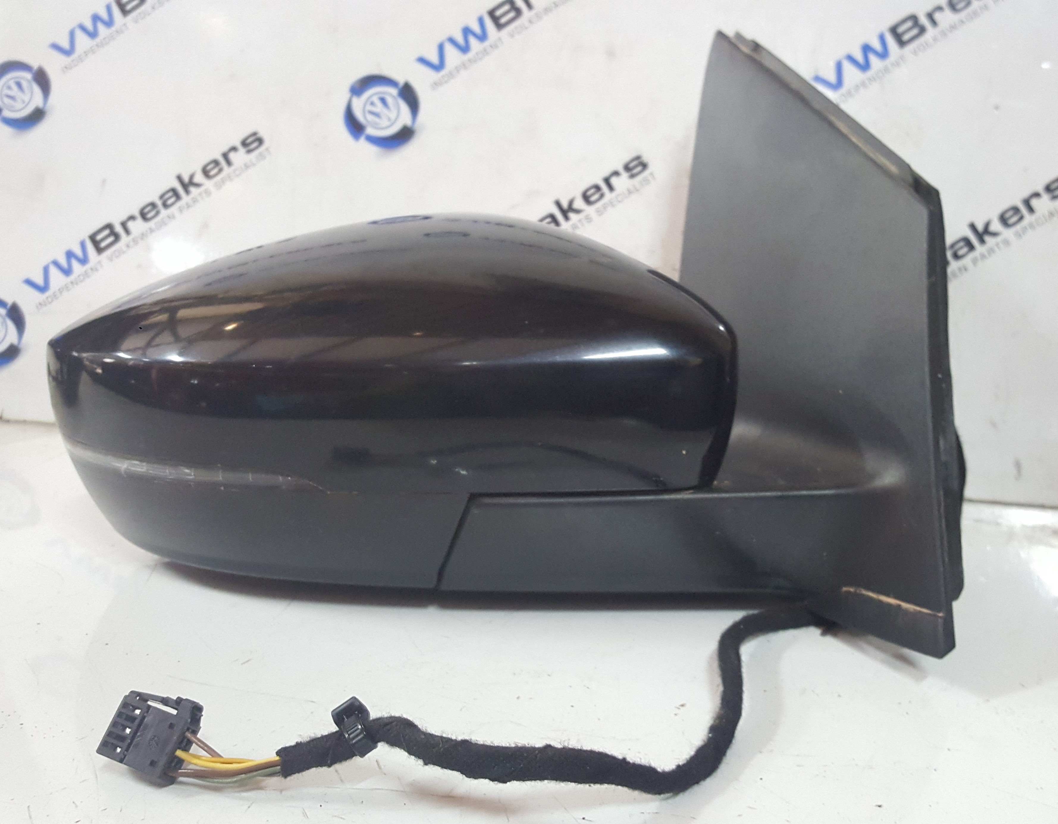 Volkswagen Polo 6R 2009-2014 Os Drivers Wing Mirror Black 6R2857501ag Lc9x 