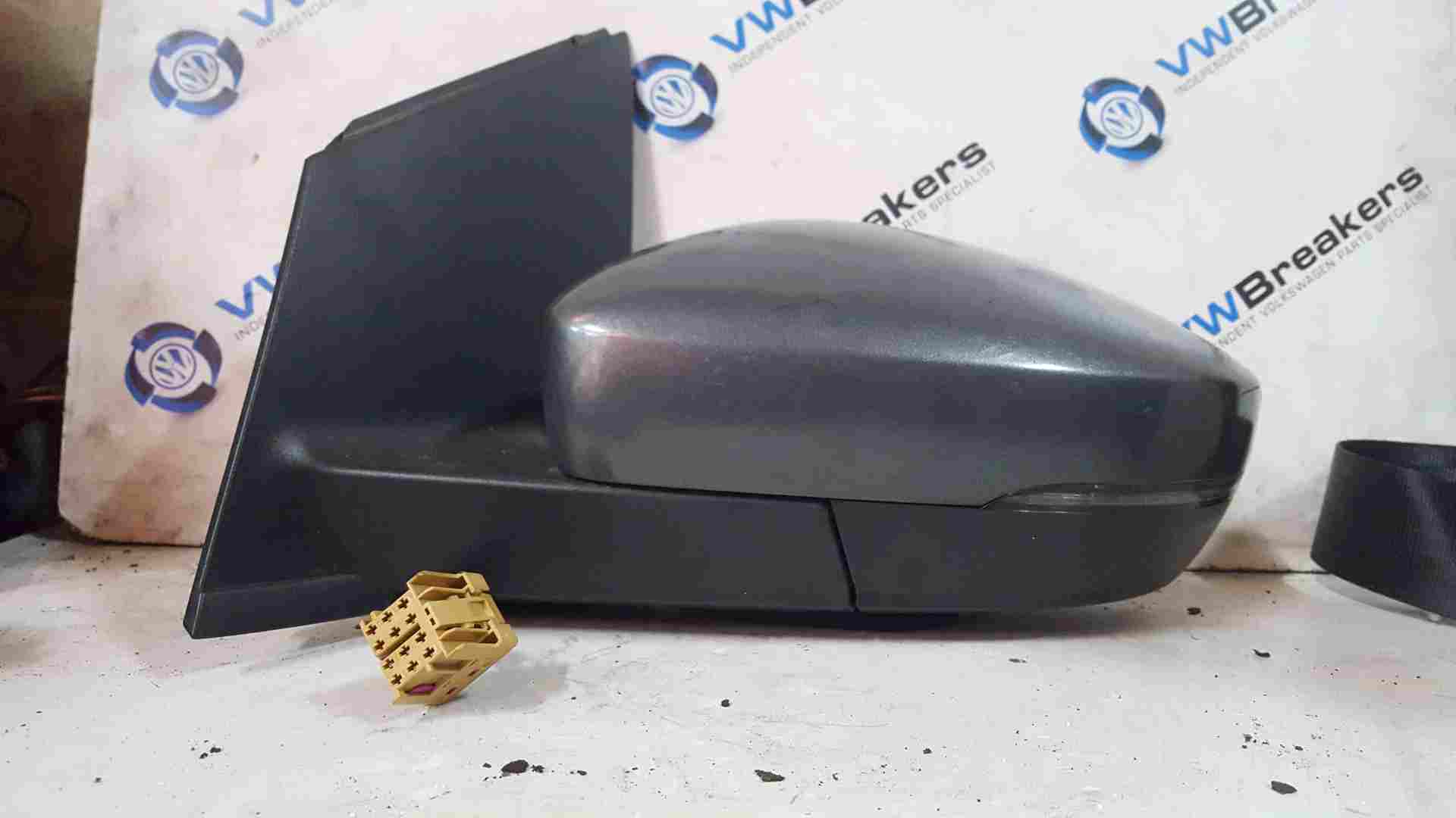 Volkswagen Polo 6R 2009-2014 Passenger Ns Wing Mirror Grey Ld7r  6R2857501J