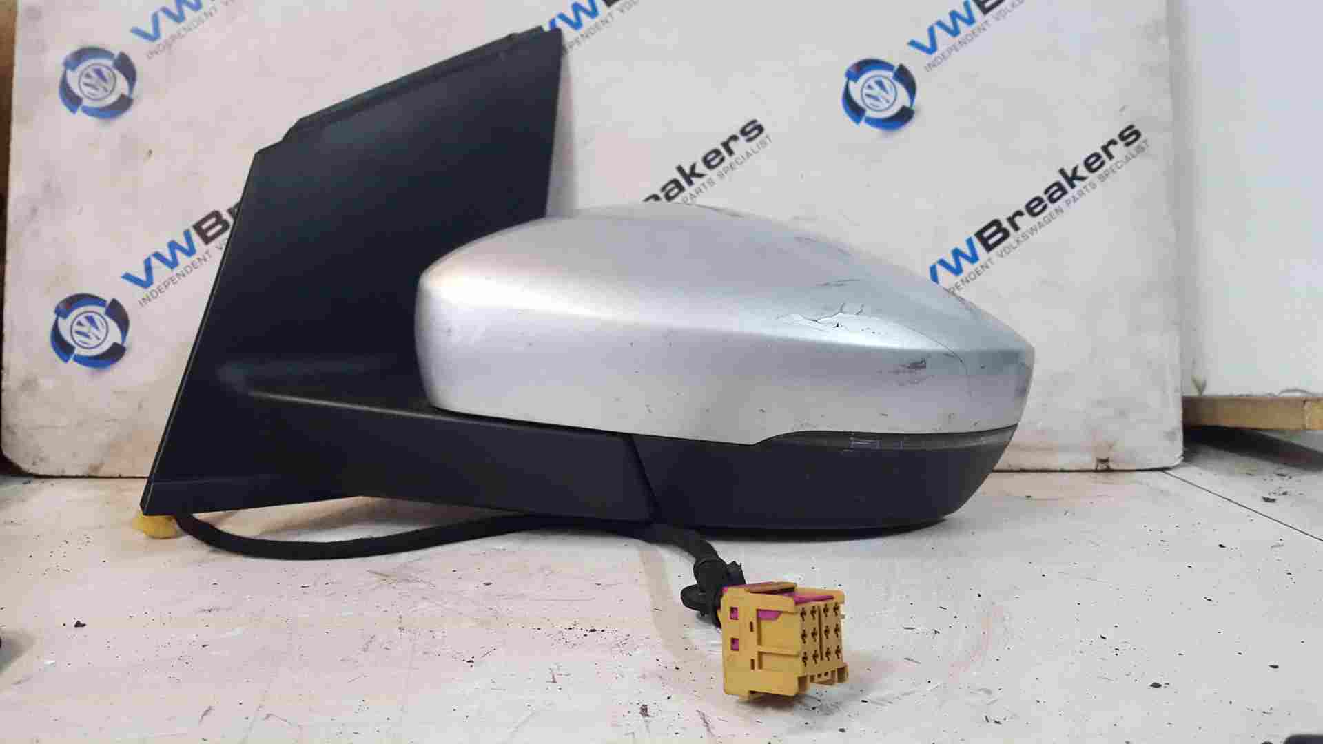 Volkswagen Polo 6R 2009-2014 Passenger Ns Wing Mirror Silver La7w