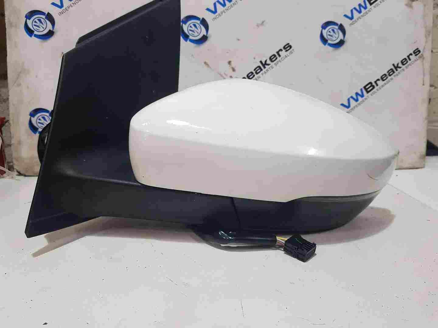 Volkswagen Polo 6R 2009-2014 Passenger Ns Wing Mirror White Lb9a 