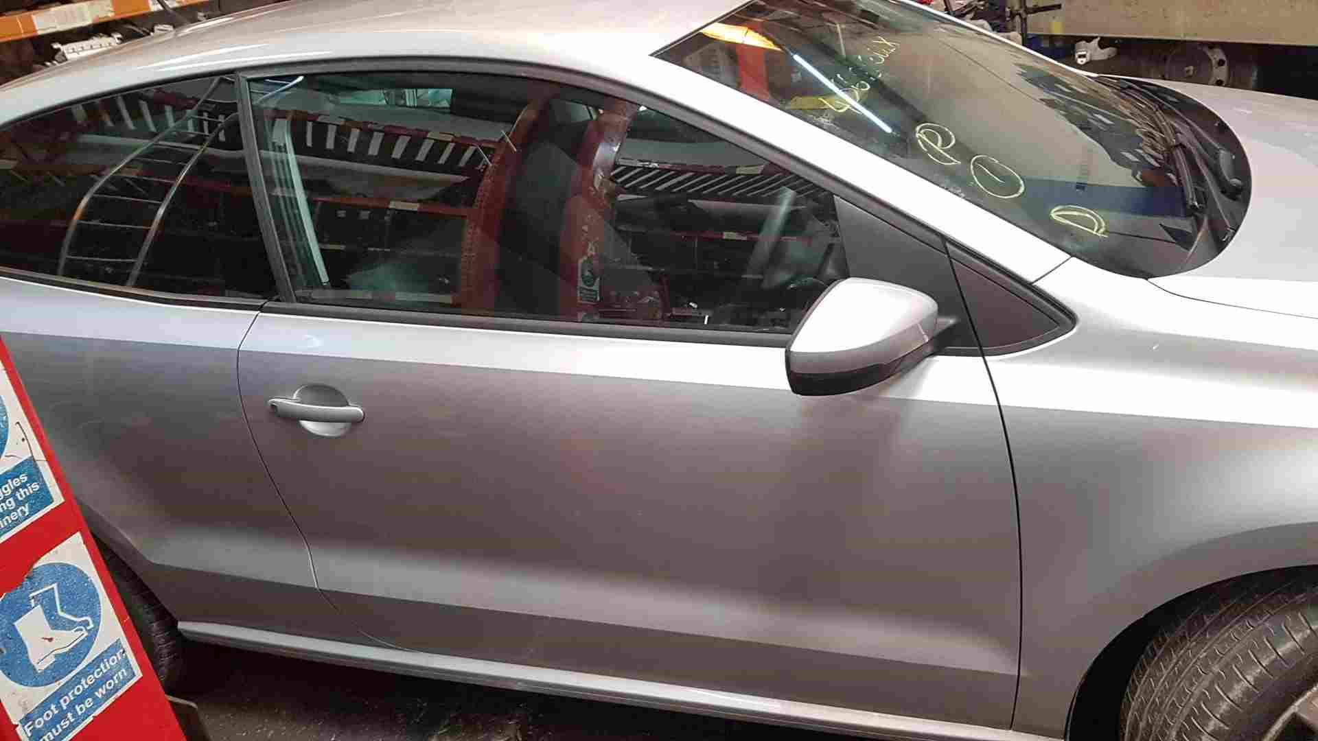 Volkswagen Polo 6R 2009-2015 3Dr Drivers OSF Front Door Silver La7w