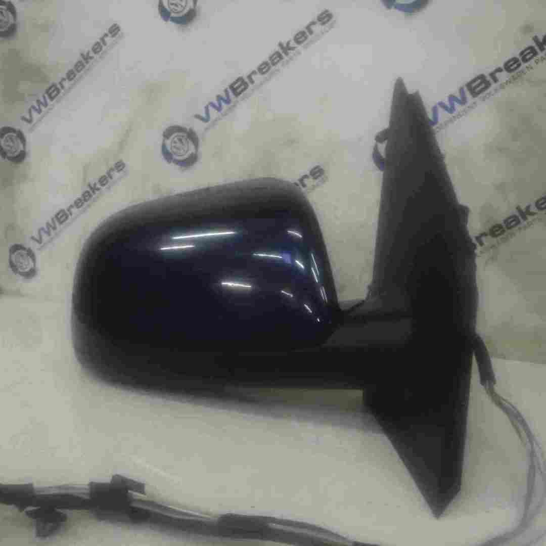 Volkswagen Polo 9N 2003-2006 Drivers OS Wing Mirror Blue LB5N