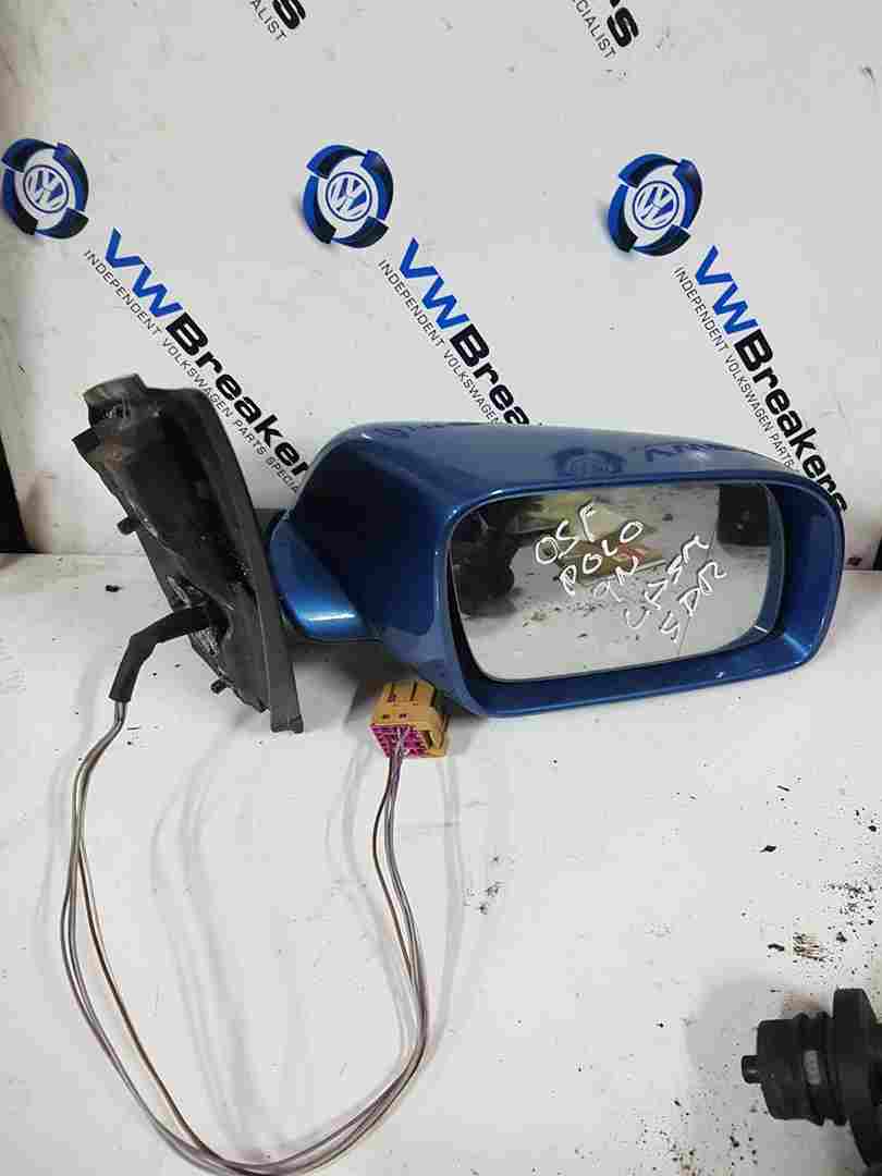 Volkswagen Polo 9N 2003-2006 Drivers Os Wing Mirror Blue La5m