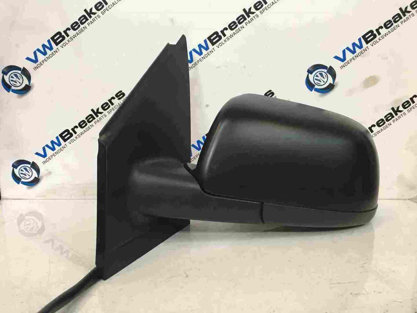 Volkswagen Polo 9N 2003-2006 Passenger NS Wing Mirror Electric Plain Black