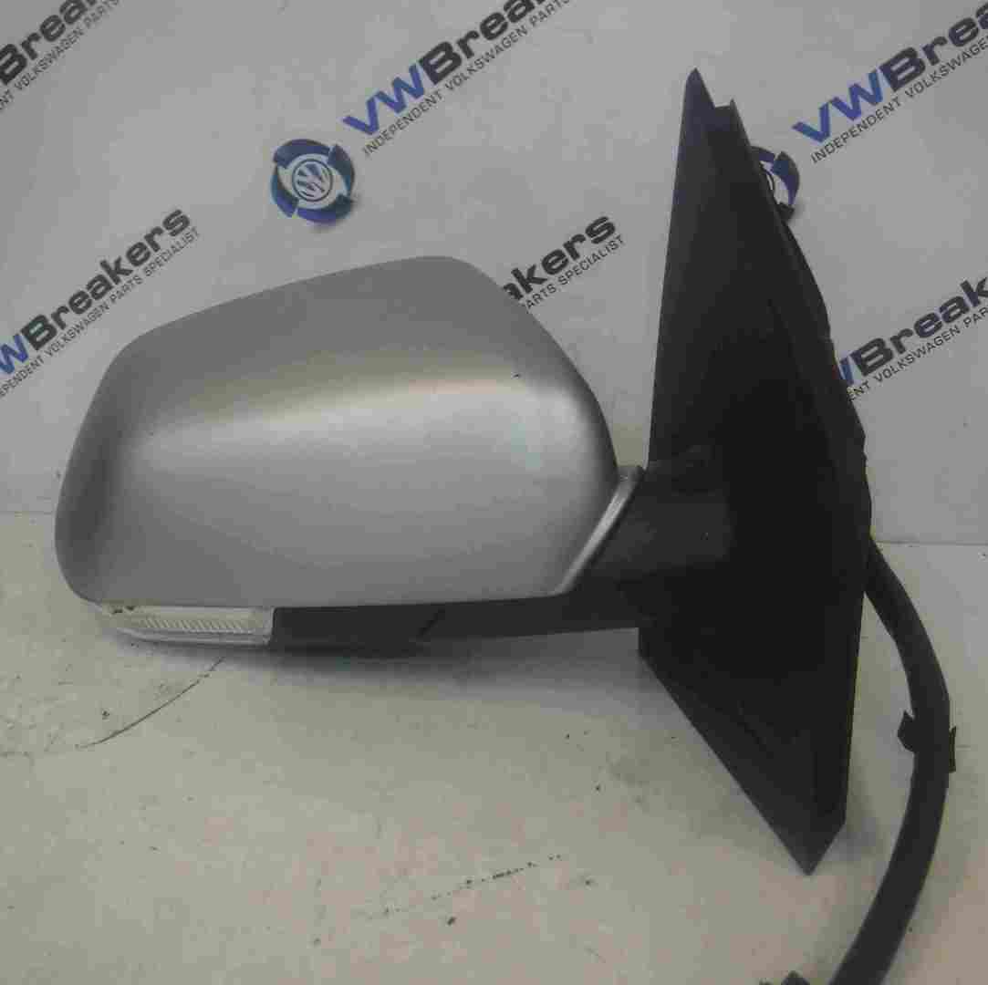 Volkswagen Polo 9N3 2006-2008 Drivers OS Wing Mirror Silver Resprayed
