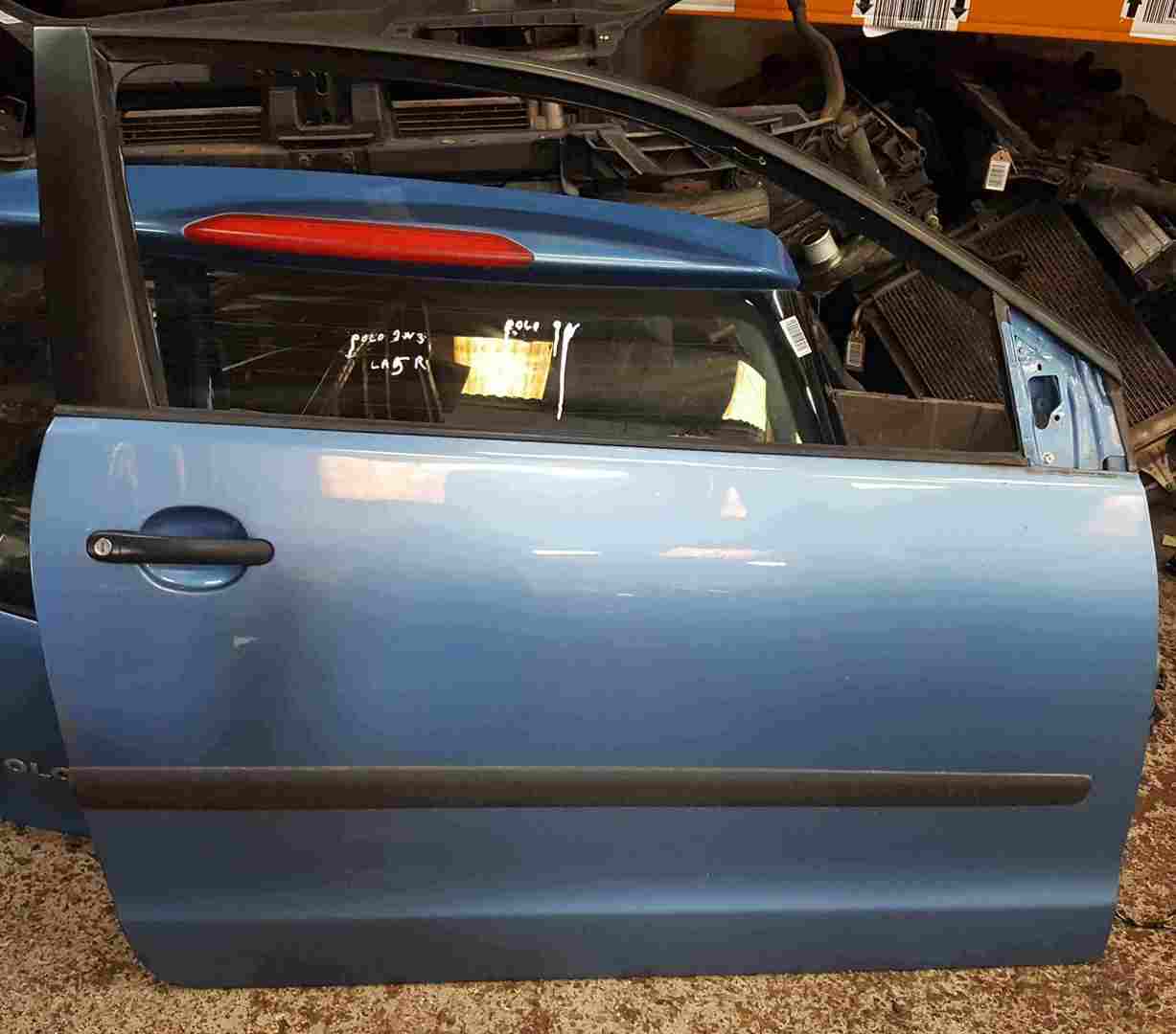 Volkswagen Polo 9N3 2006-2008 Drivers OSF Front Door Blue LA5R 3dr