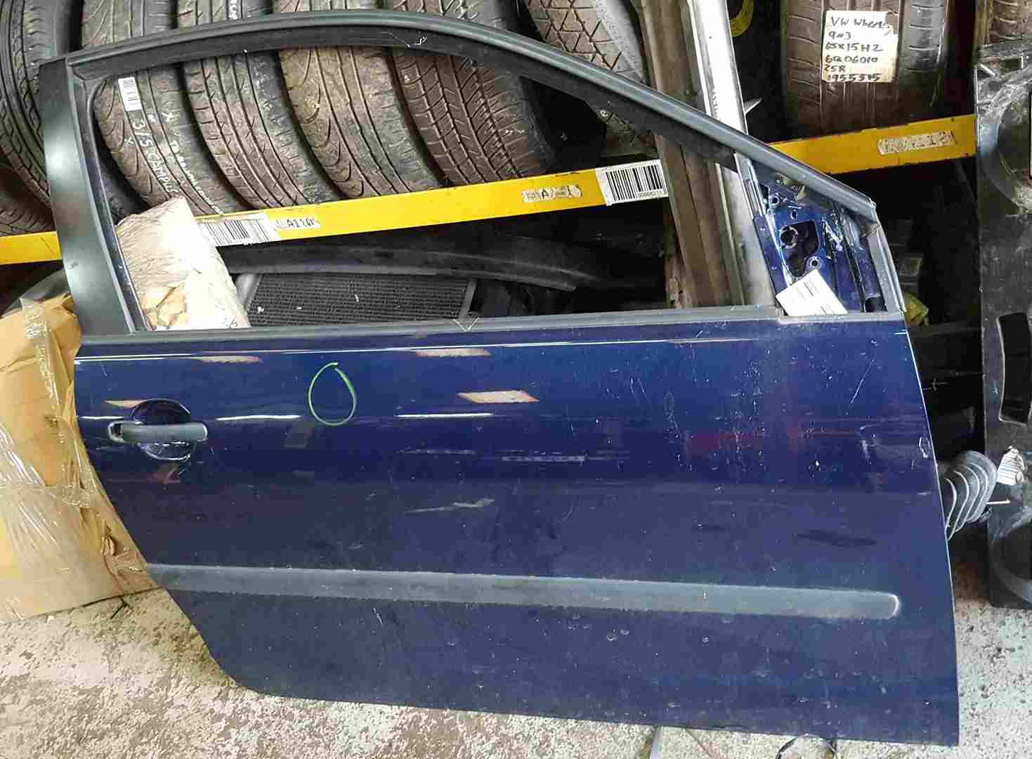 Volkswagen Polo 9N3 2006-2008 Drivers OSF Front Door Blue LD5Q 3dr