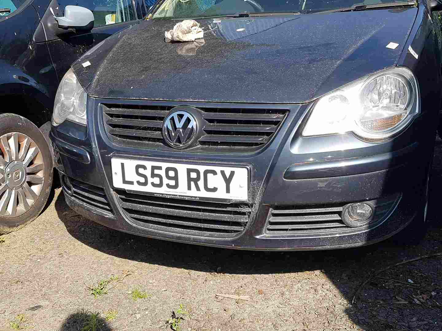 Volkswagen Polo 9N3 2006-2008 Front Bumper Lc7v Blue Grey 