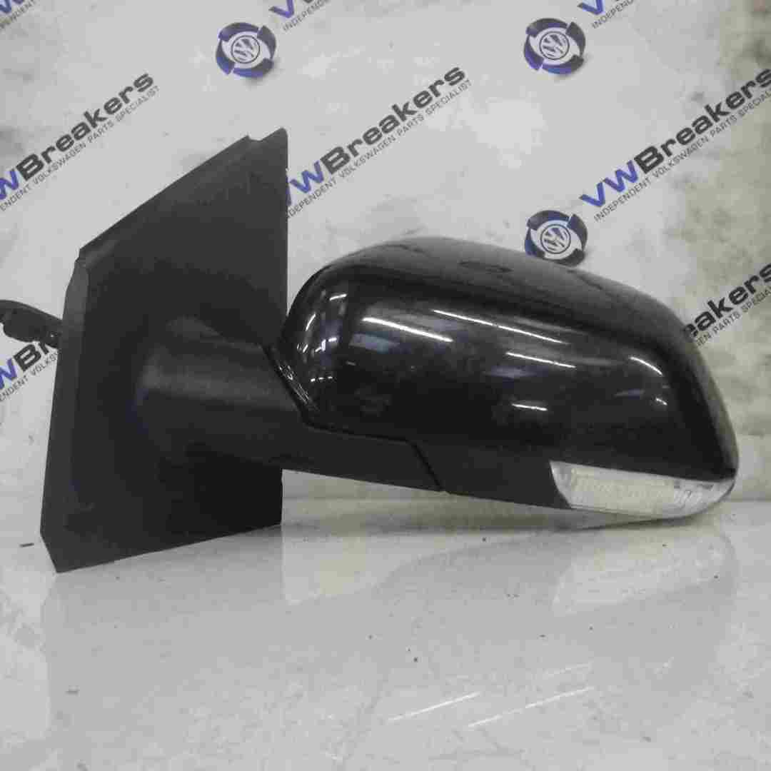 Volkswagen Polo 9N3 2006-2008 Passenger NS Wing Mirror Black LC9Z Electric