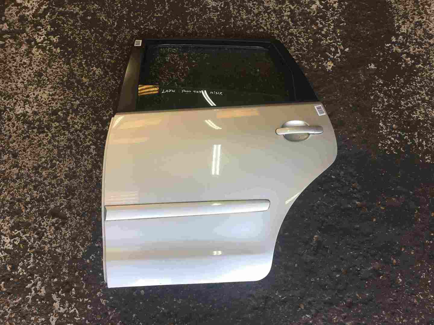 Volkswagen Polo 9N3 2006-2008 Passenger NSR Rear Door Silver LA7W
