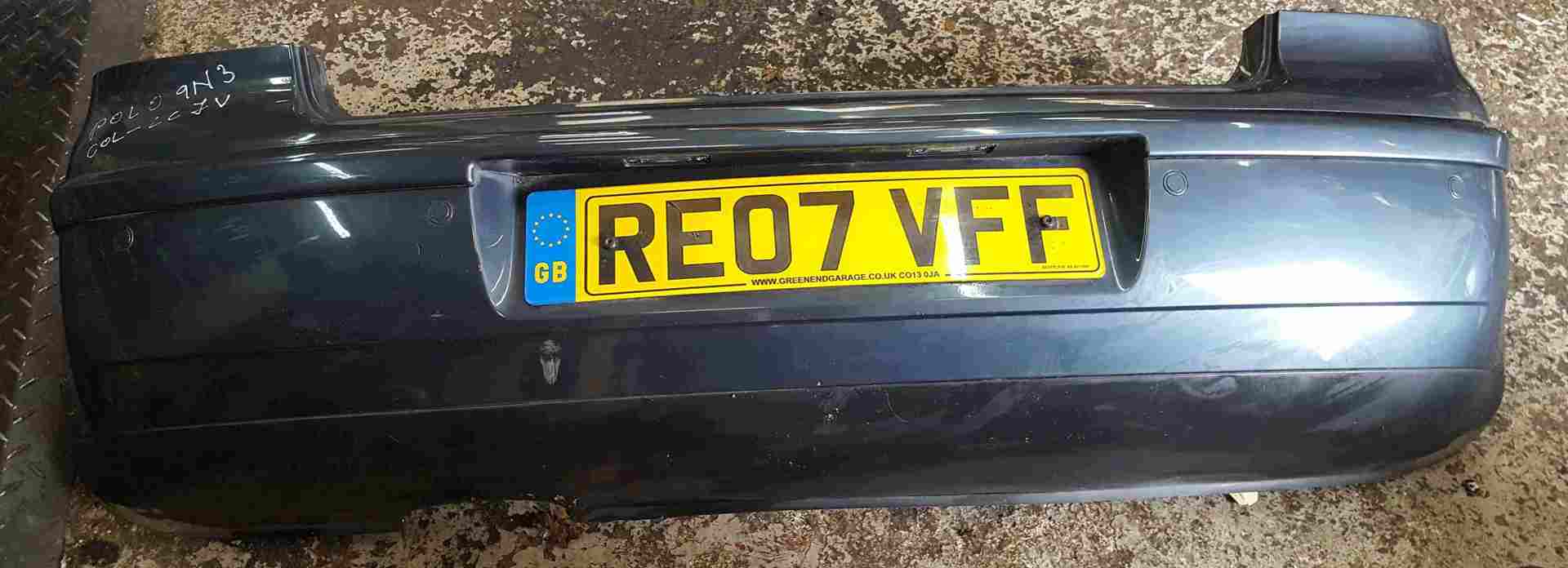 Volkswagen Polo 9N3 2006-2008 Rear Bumper Grey LC7V With Parking Sensors