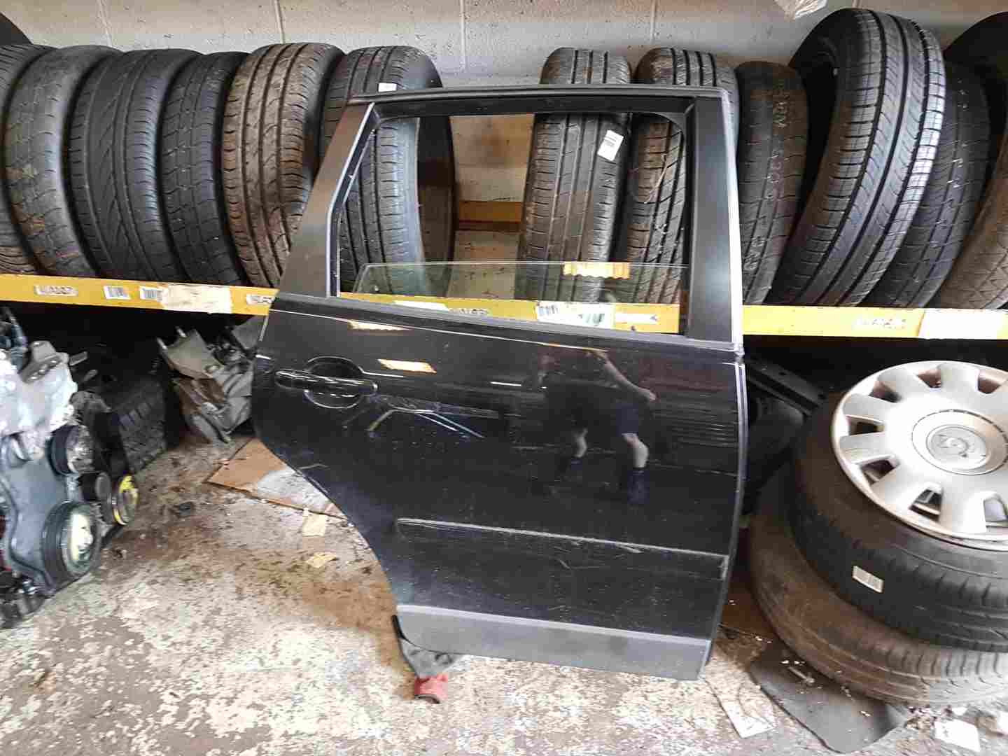 Volkswagen Polo 9N3 Cross Dune 2006-2008 Drivers OSR Rear Door Black Lc9z
