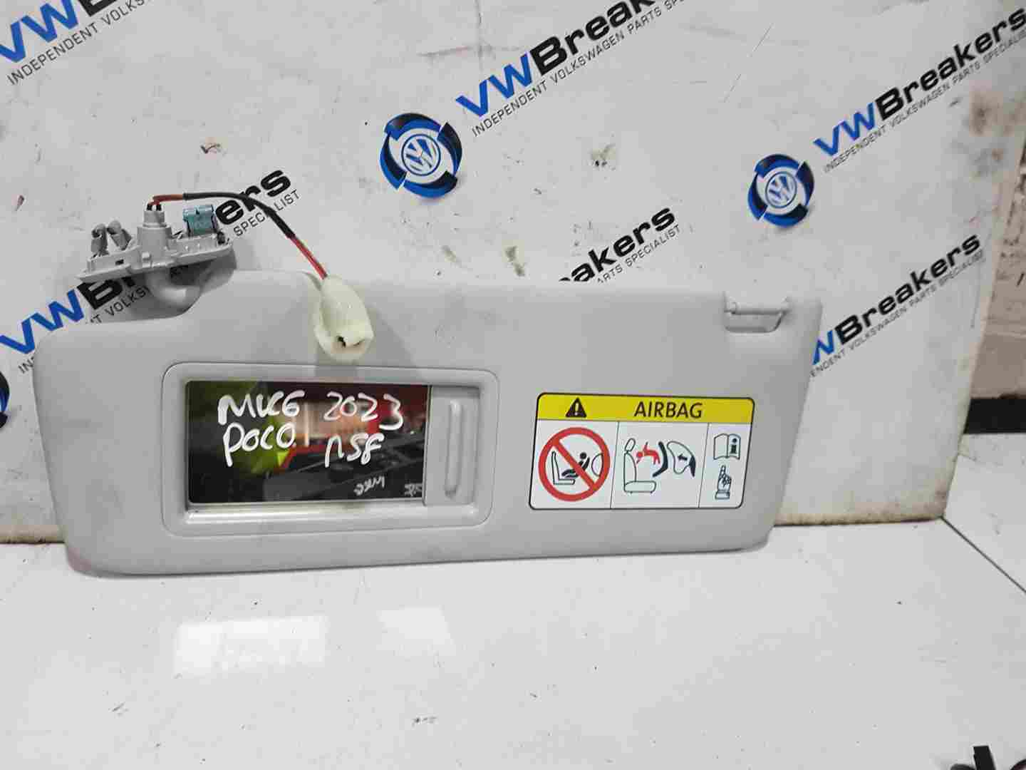 Volkswagen Polo MK6 2017-2023 6R Passenger NSF Front Sunvisor SUN Shade 