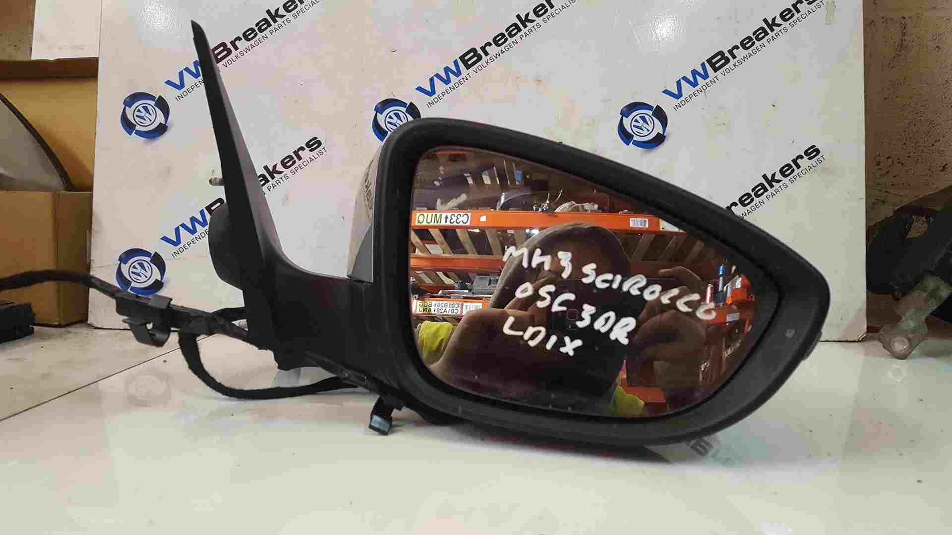 Volkswagen Scirocco 2008-2014 Drivers Os Wing Mirror Sliver Ld1x 