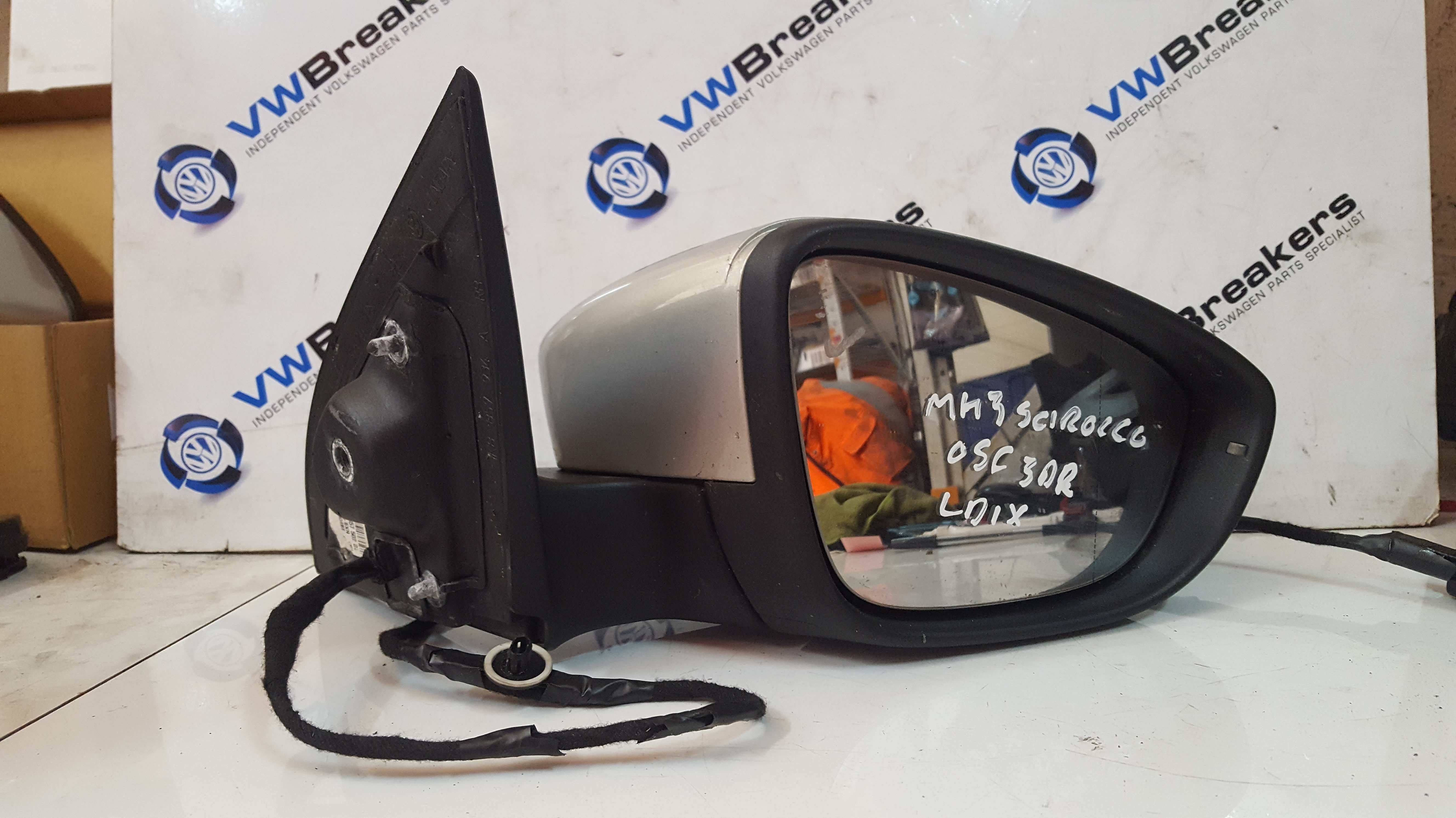 Volkswagen Scirocco 2008-2014 Drivers Os Wing Mirror Sliver Ld1x 