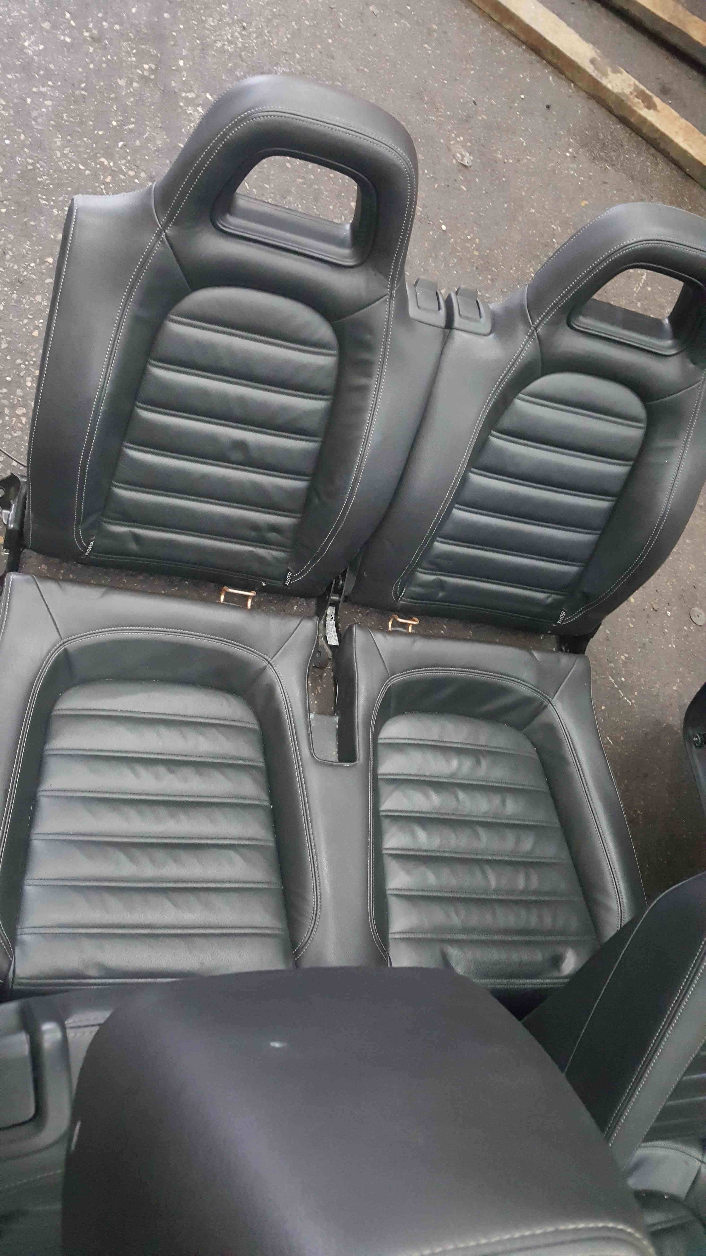Volkswagen Scirocco 2008-2014 Full Leather Interior Black Seats Chairs 2 Cards