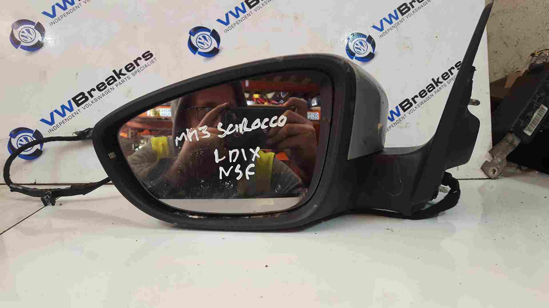 Volkswagen Scirocco 2008-2014 Passenger Ns Wing Mirror Sliver Ld1x