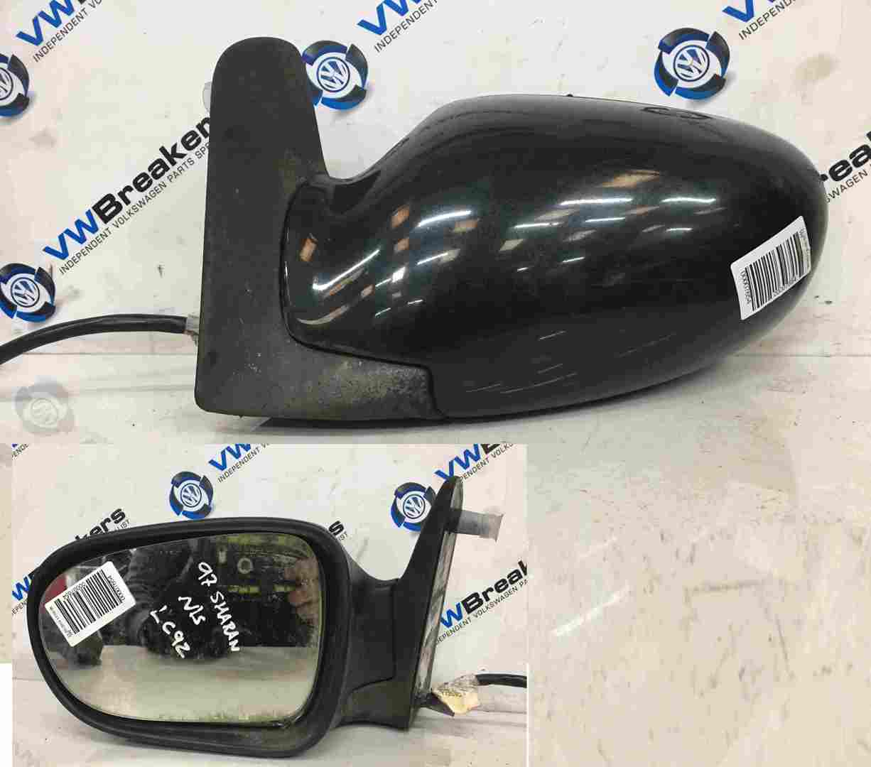 Volkswagen Sharan 1995-2003 Passenger NS Wing Mirror Black LC9Z Electric