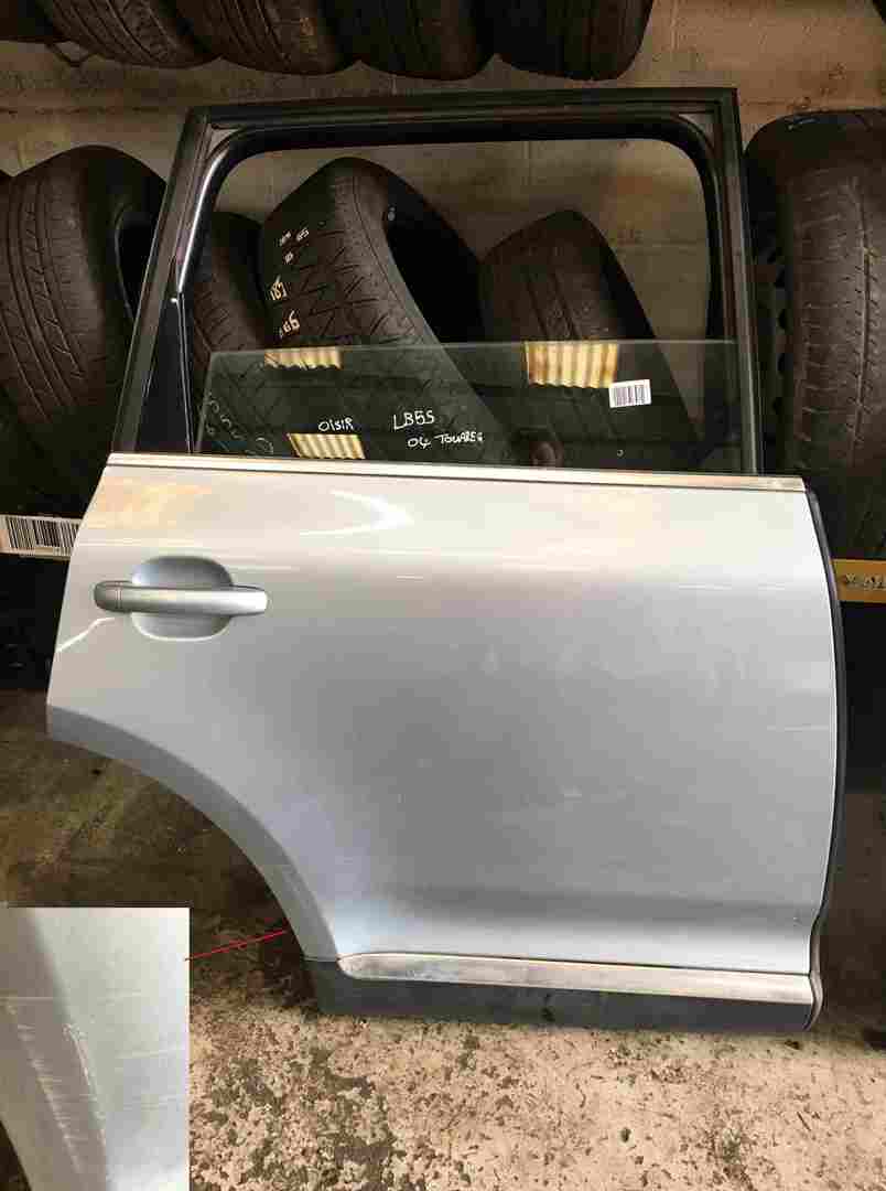 Volkswagen Touareg 2002-2007 Drivers OSR Rear Door Silver LB5S