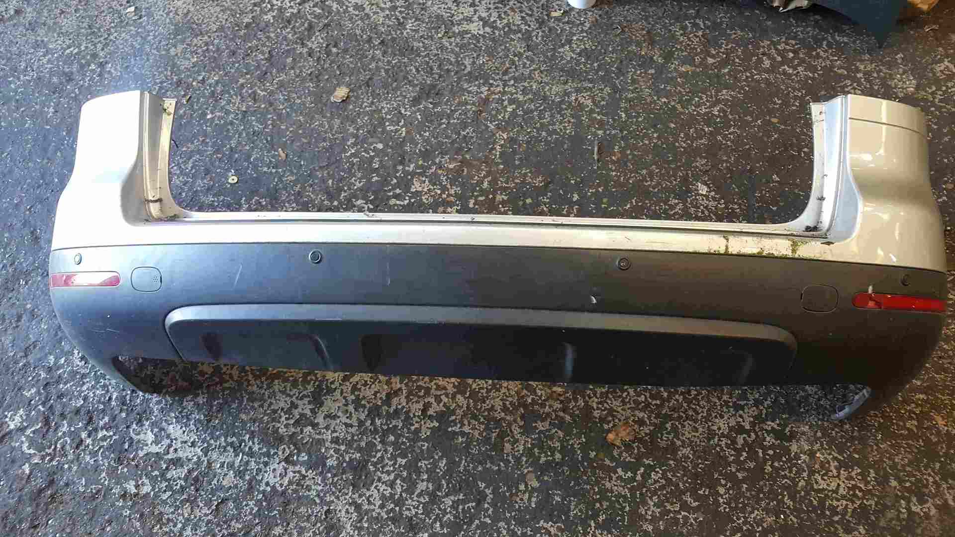 Volkswagen Touareg 2002-2007 Rear Bumper Silver LA7W + Parking Sensors