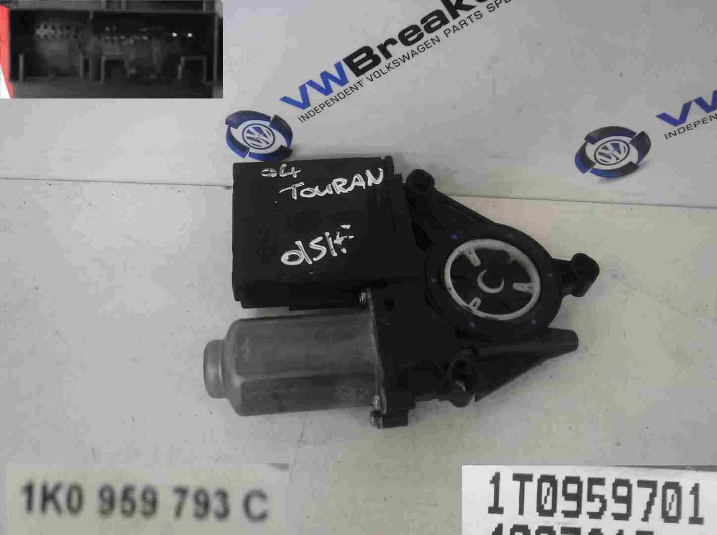 Volkswagen Touran 2003-2006 Drivers OSF Front Window Motor 1K0959793C 1T0959701