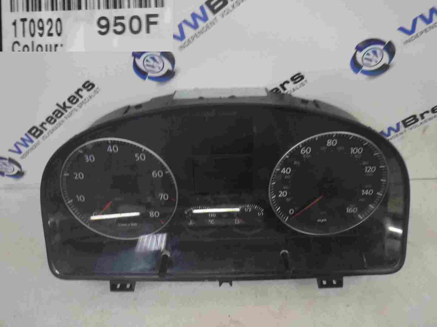 Volkswagen Touran 2003-2006 Instrument Panel Dials Cluster clocks 1T0920950F