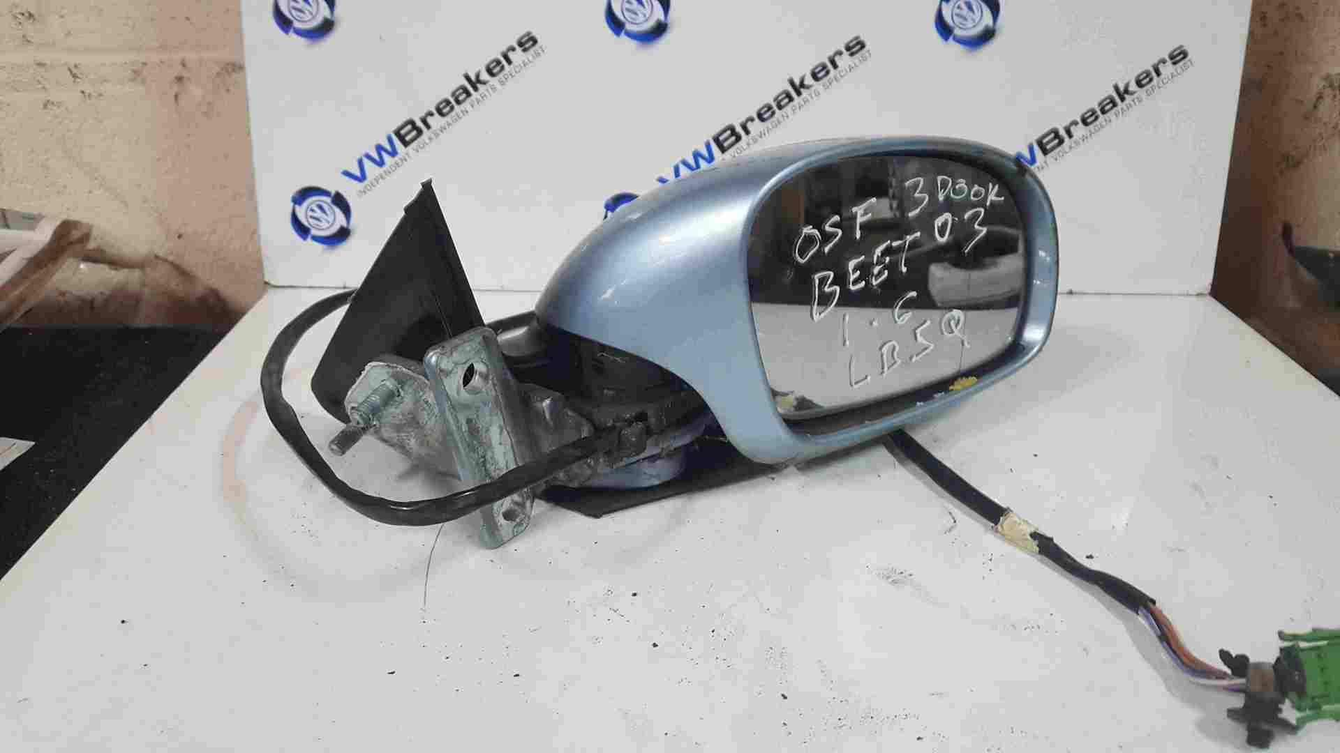 Volkswagen Beetle 1998-2006 Drivers OS Wing Mirror Blue LB5Q