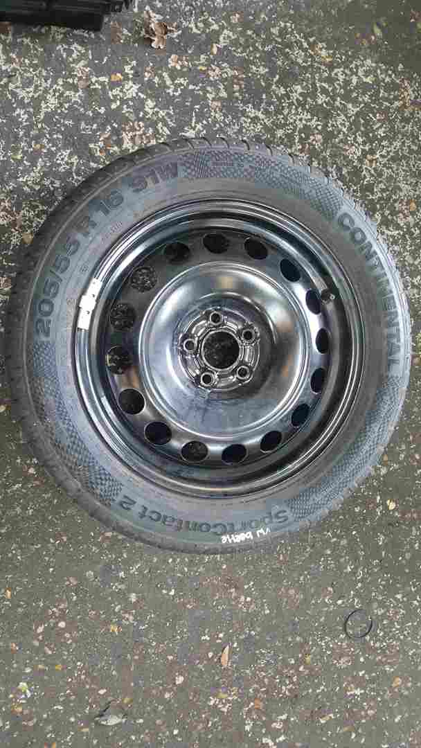 Volkswagen Beetle 1999-2006 Steel Spare Wheel Rim + Tyre 205 55 16 8mm 5/5