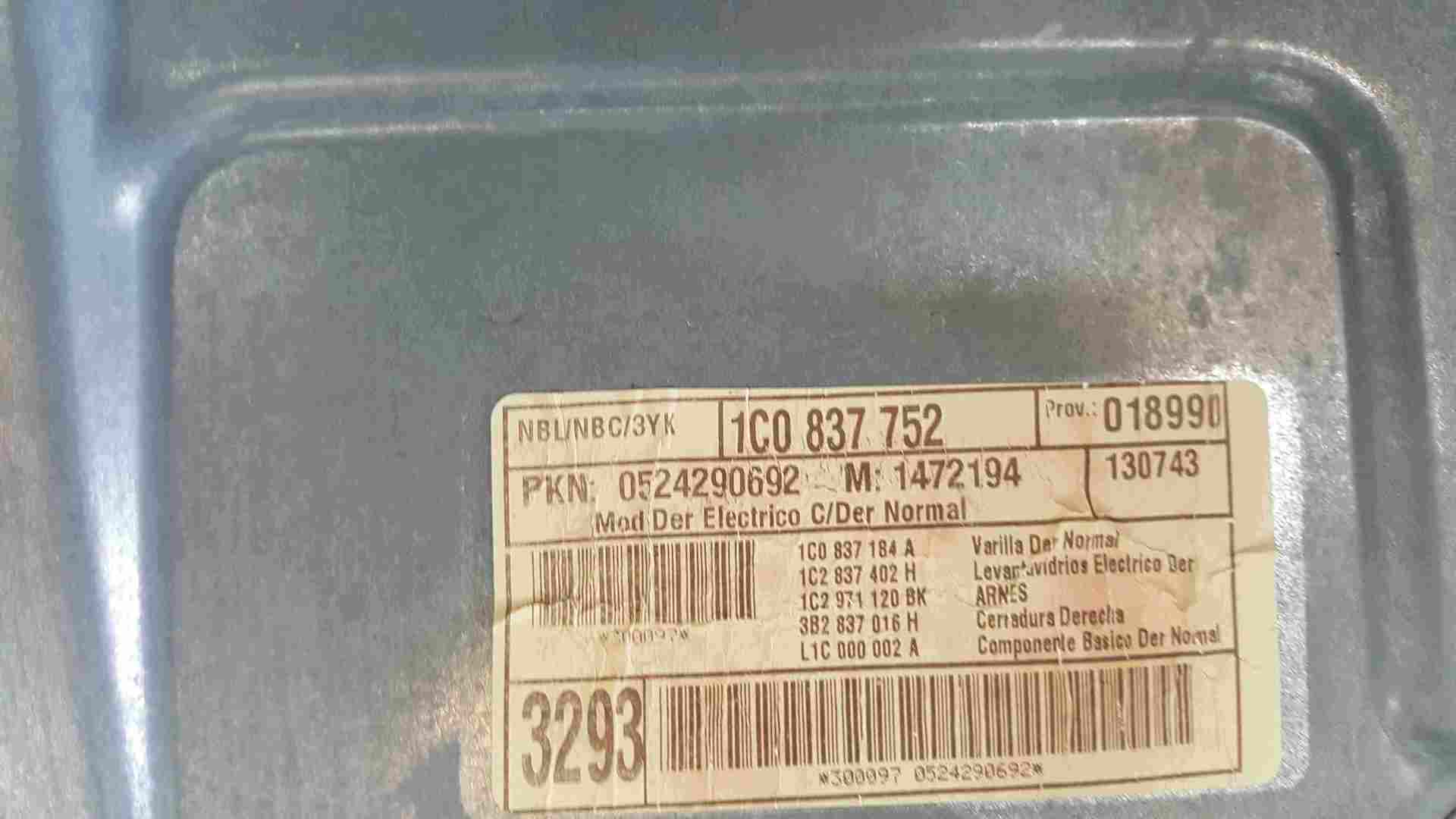 Volkswagen Beetle 1999-2011 Drivers OSF Front Window Motor + Regulator 1C0837752