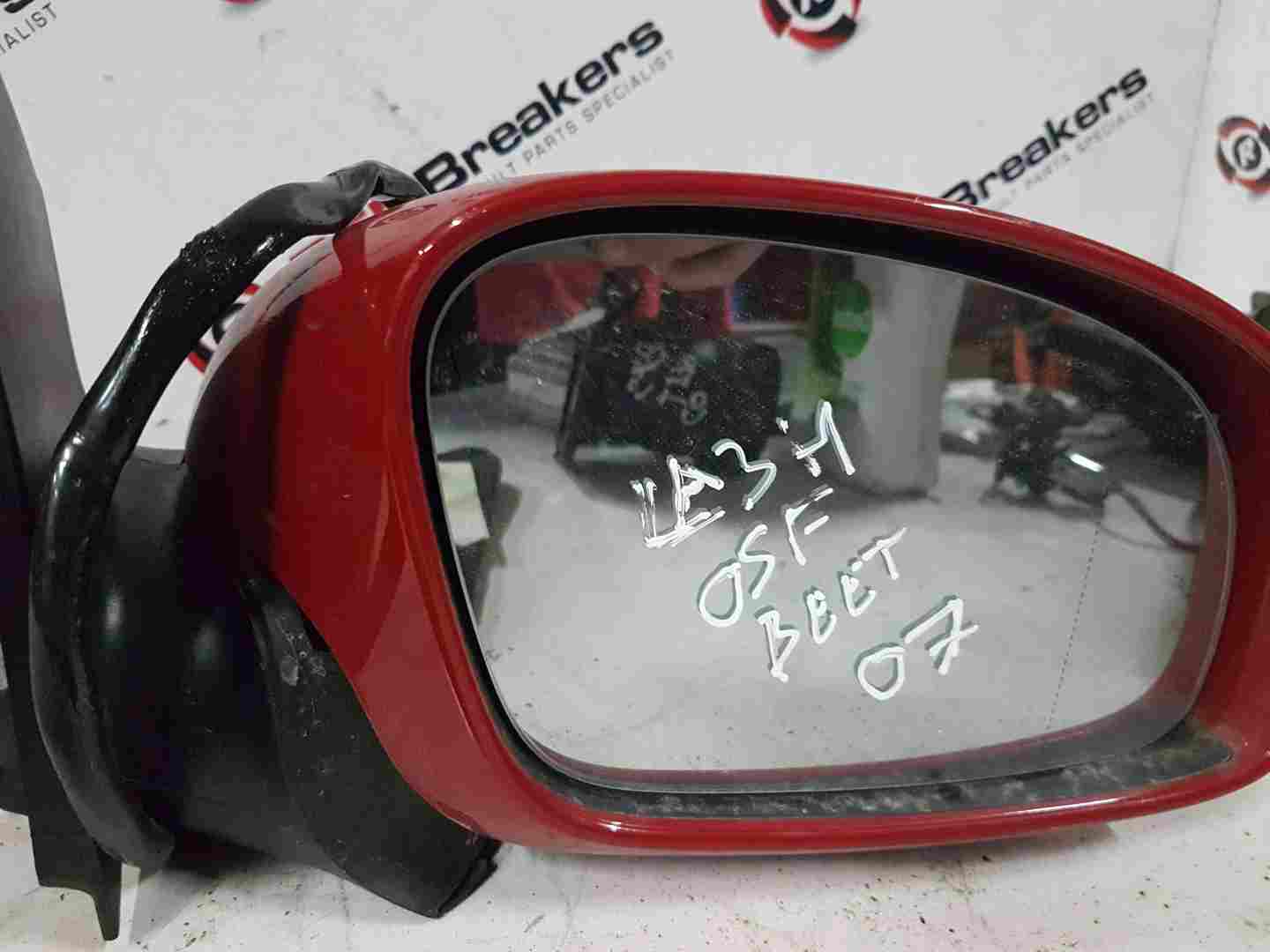 Volkswagen Beetle 2006-2011 Drivers Os Wing Mirror RED La3h OSF