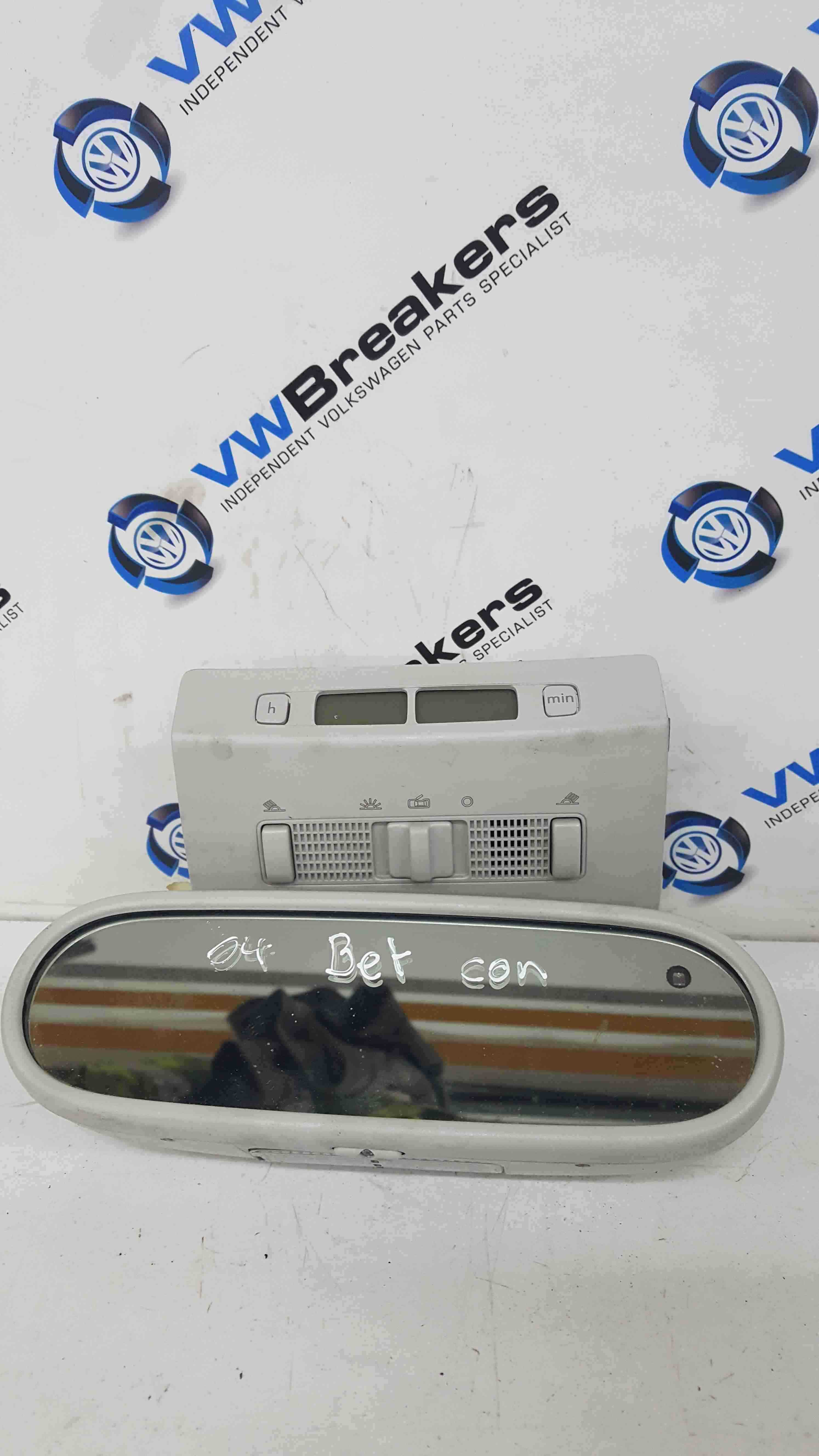 Volkswagen Beetle Convertible 2002-2006 Rear View Mirror With Light + Clock