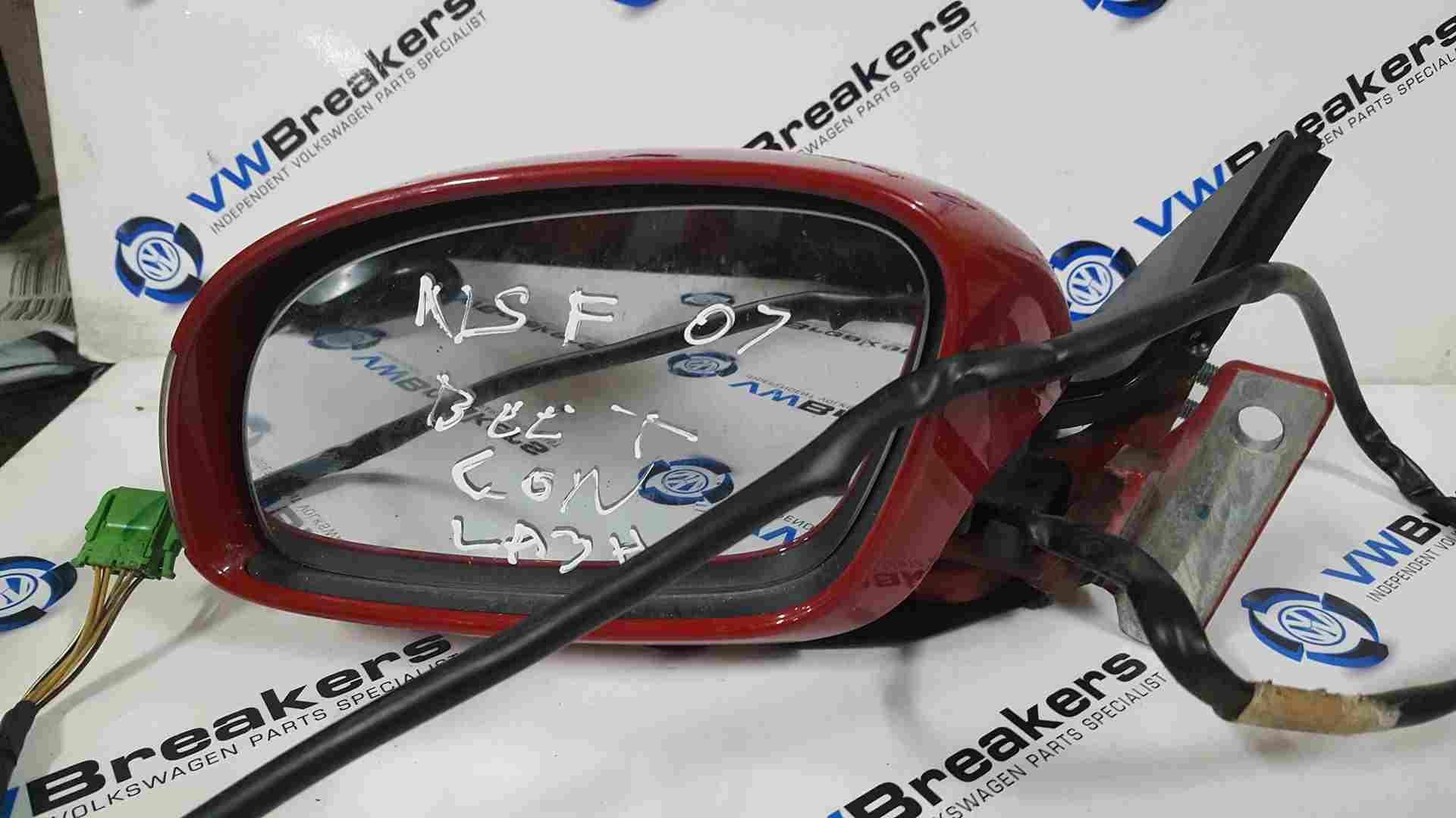 Volkswagen Beetle Convertible 2002-2011 Passenger NS Wing Mirror RED LA3H NSF