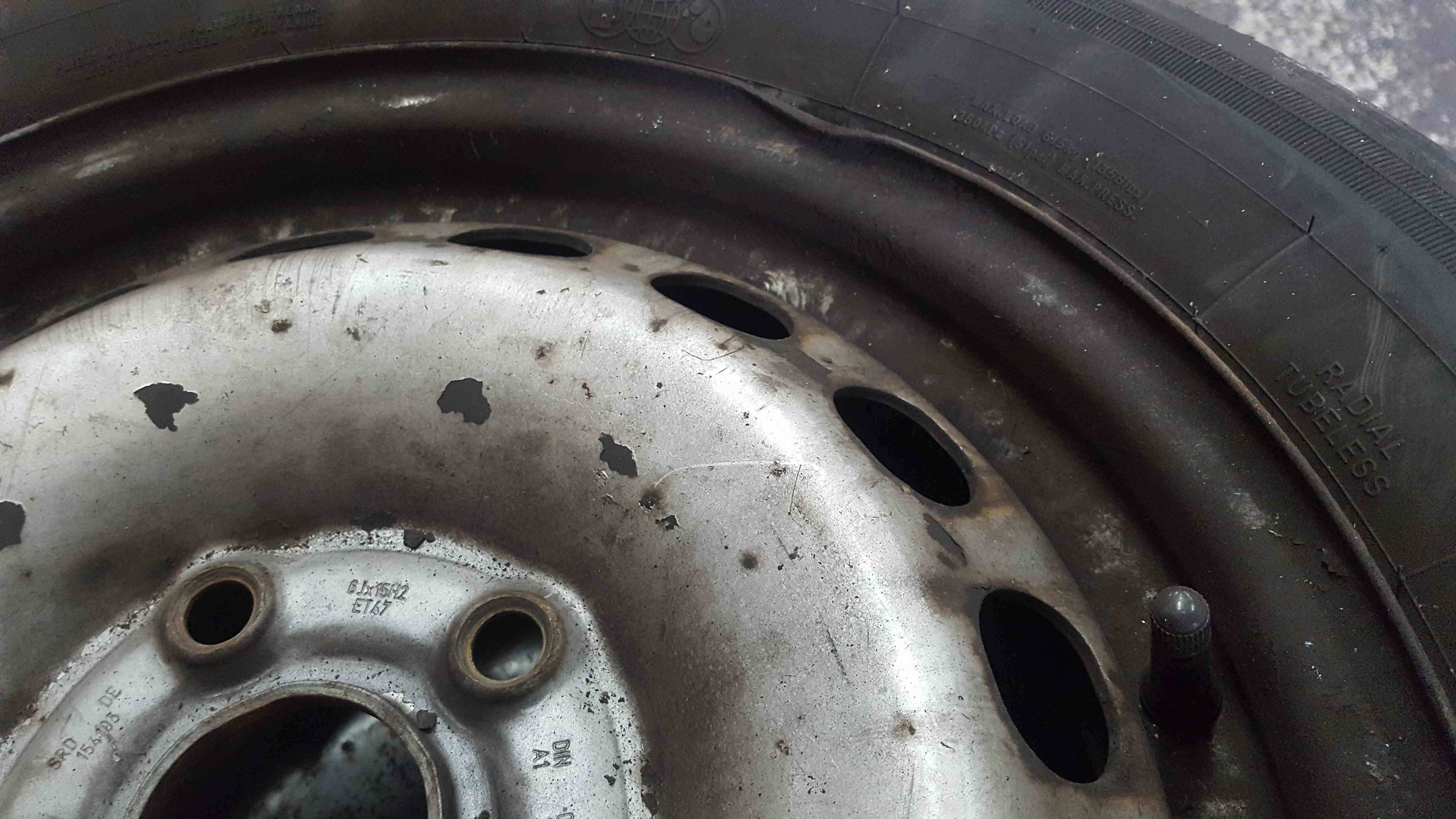 Volkswagen Caddy 2004-2010 Spare Steel Wheel  Tyre 195 65 15 6mm  3.5 .