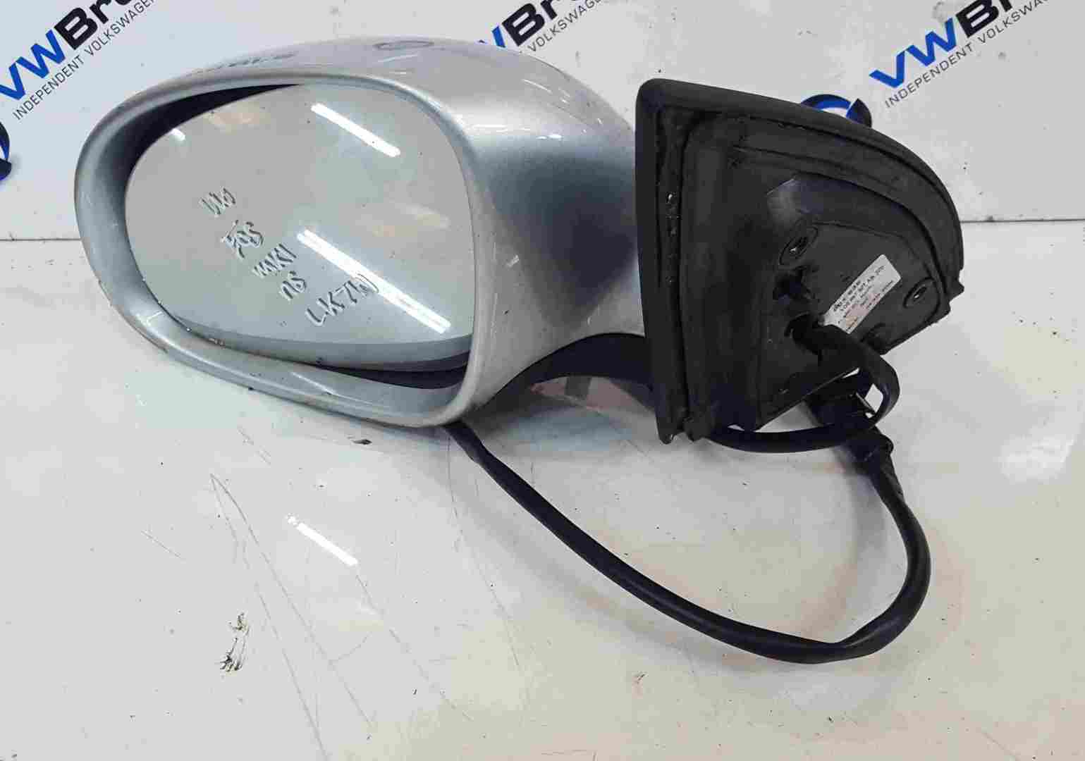 Volkswagen EOS 2005-2016 Passenger NS Wing Mirror Silver Blue LK7W 1Q2857507AB