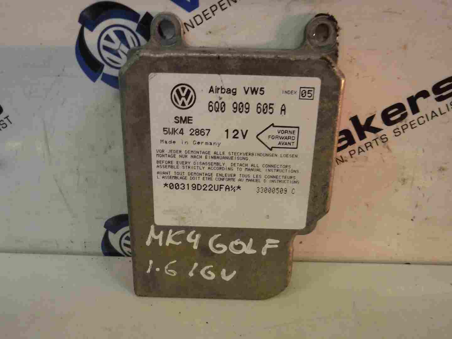 Volkswagen Golf MK4 1997-2004 Airbag ECU Module Computer 6Q0909605A bora