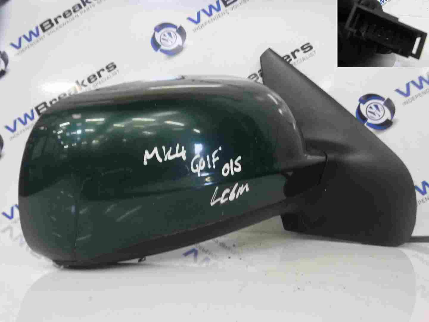 Volkswagen Golf MK4 1997-2004 Drivers OS Wing Mirror Green LC6M Electric
