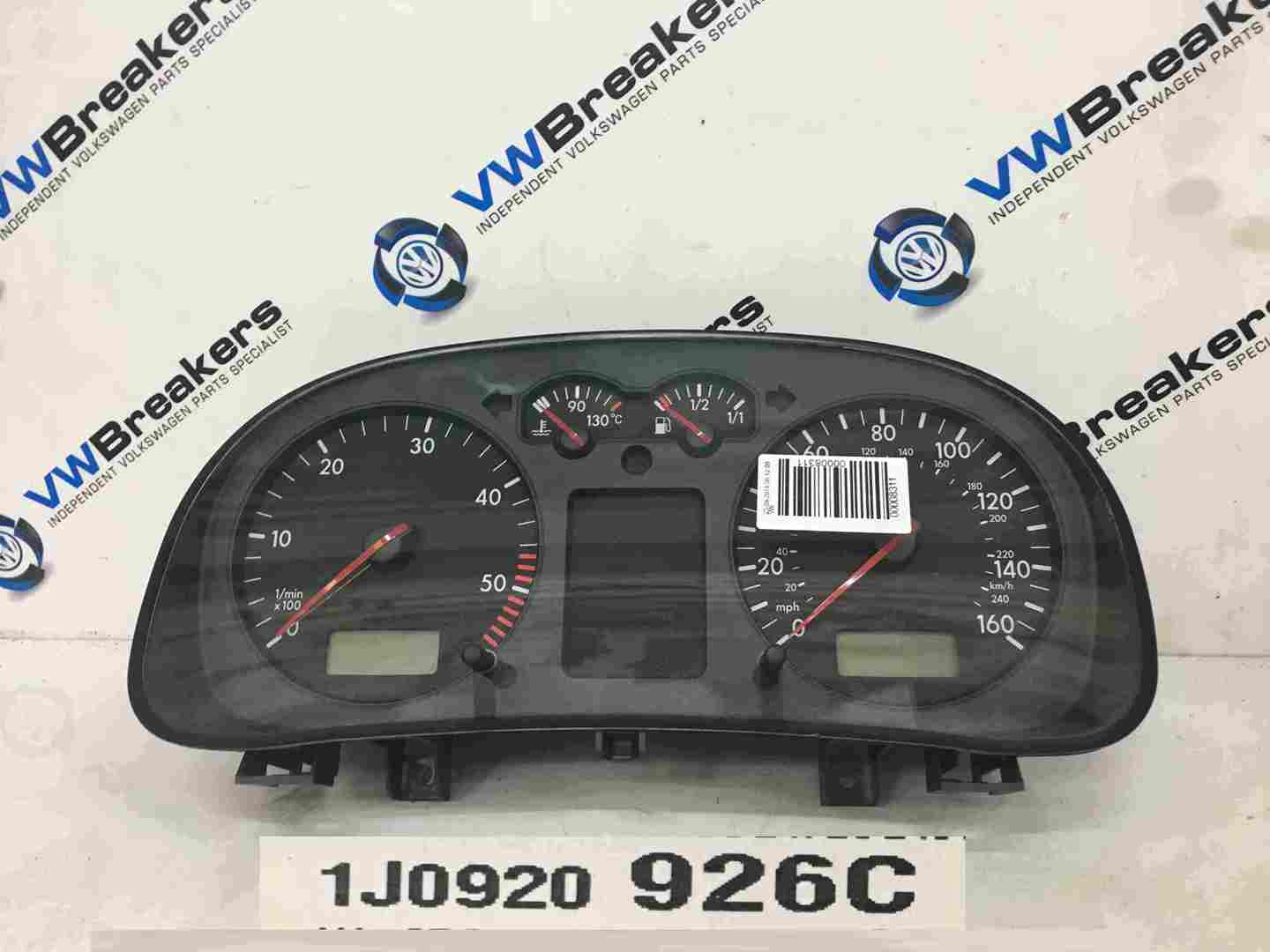 Volkswagen Golf MK4 1997-2004 Instrument Panel Dials Gauges Clocks 1J0920926C