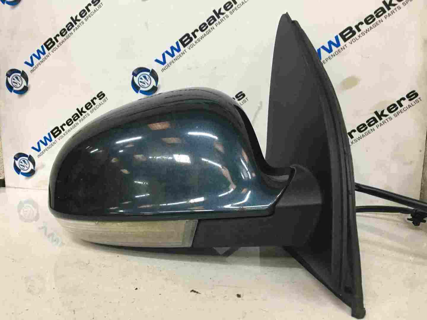 Volkswagen Golf MK5 2003-2009 Drivers OS Wing Mirror Blue LC5F