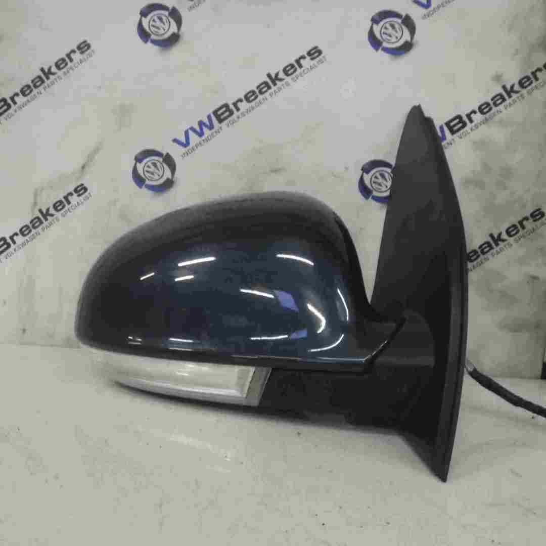 Volkswagen Golf MK5 2003-2009 Drivers OS Wing Mirror Graphite Blue Grey LC5F