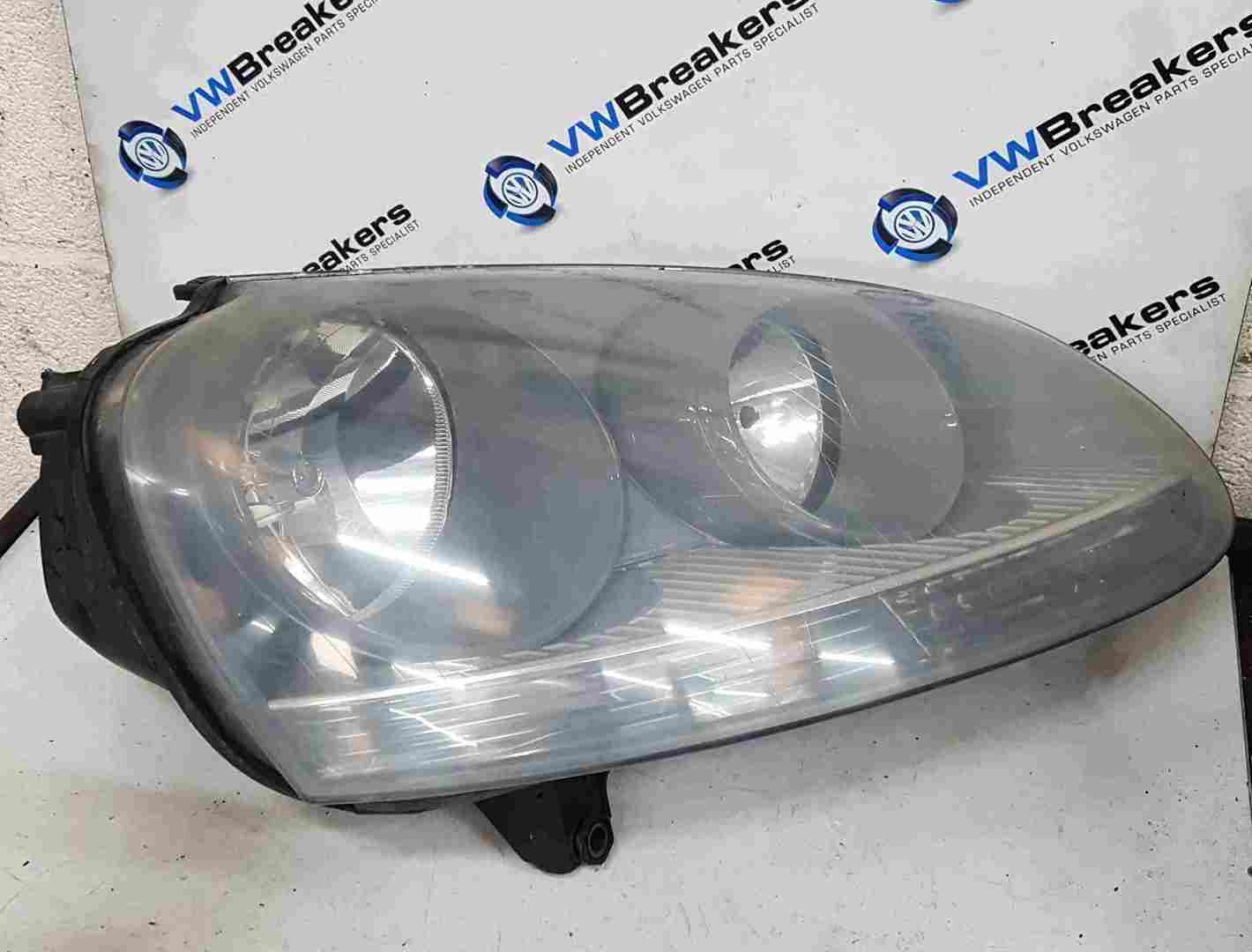 Volkswagen Golf MK5 2003-2009 Drivers OSF Front Headlight Grey Backing