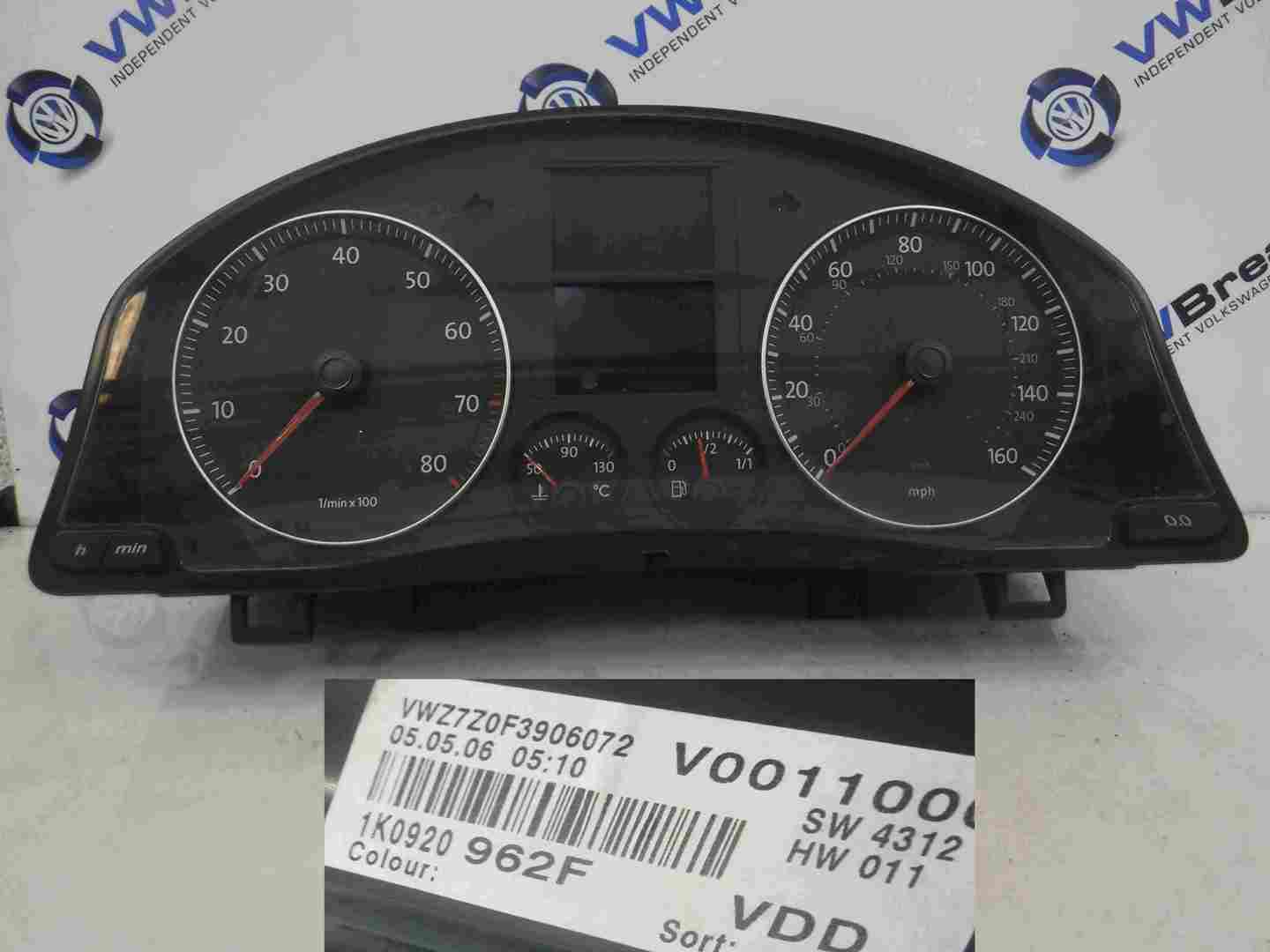 Volkswagen Golf MK5 2003-2009 Instrument Panel Dials Clocks Gauges 111K