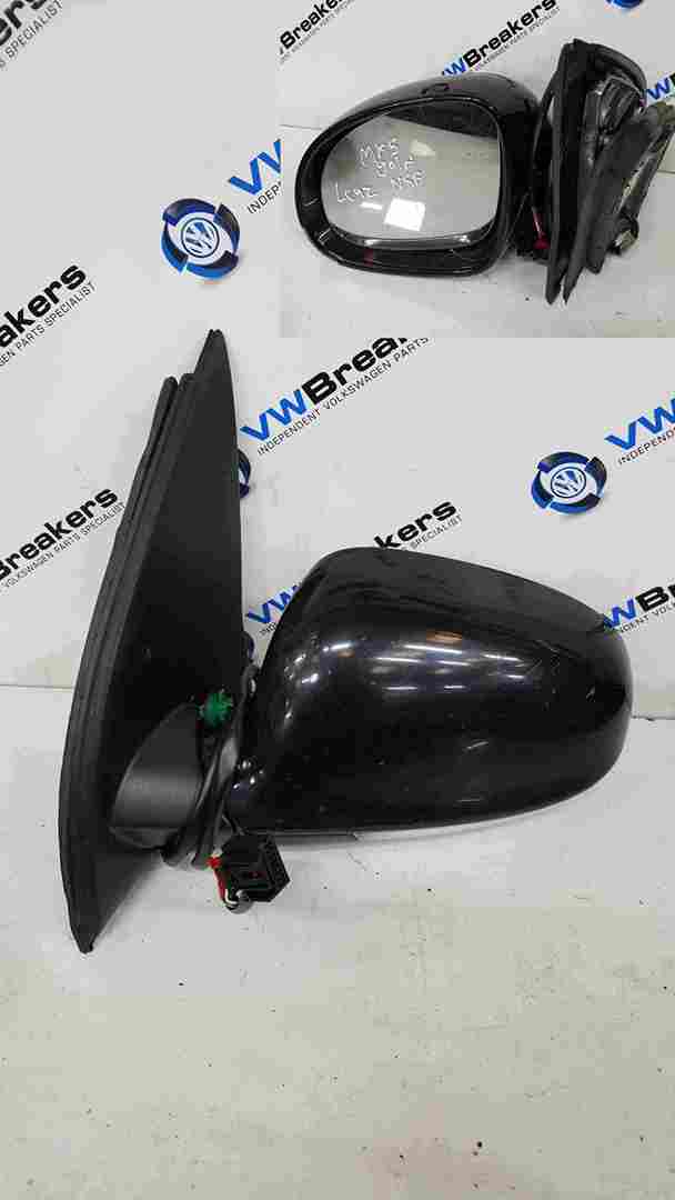 Volkswagen Golf MK5 2003-2009 Passenger NS Wing Mirror Black LC9Z Power Folding